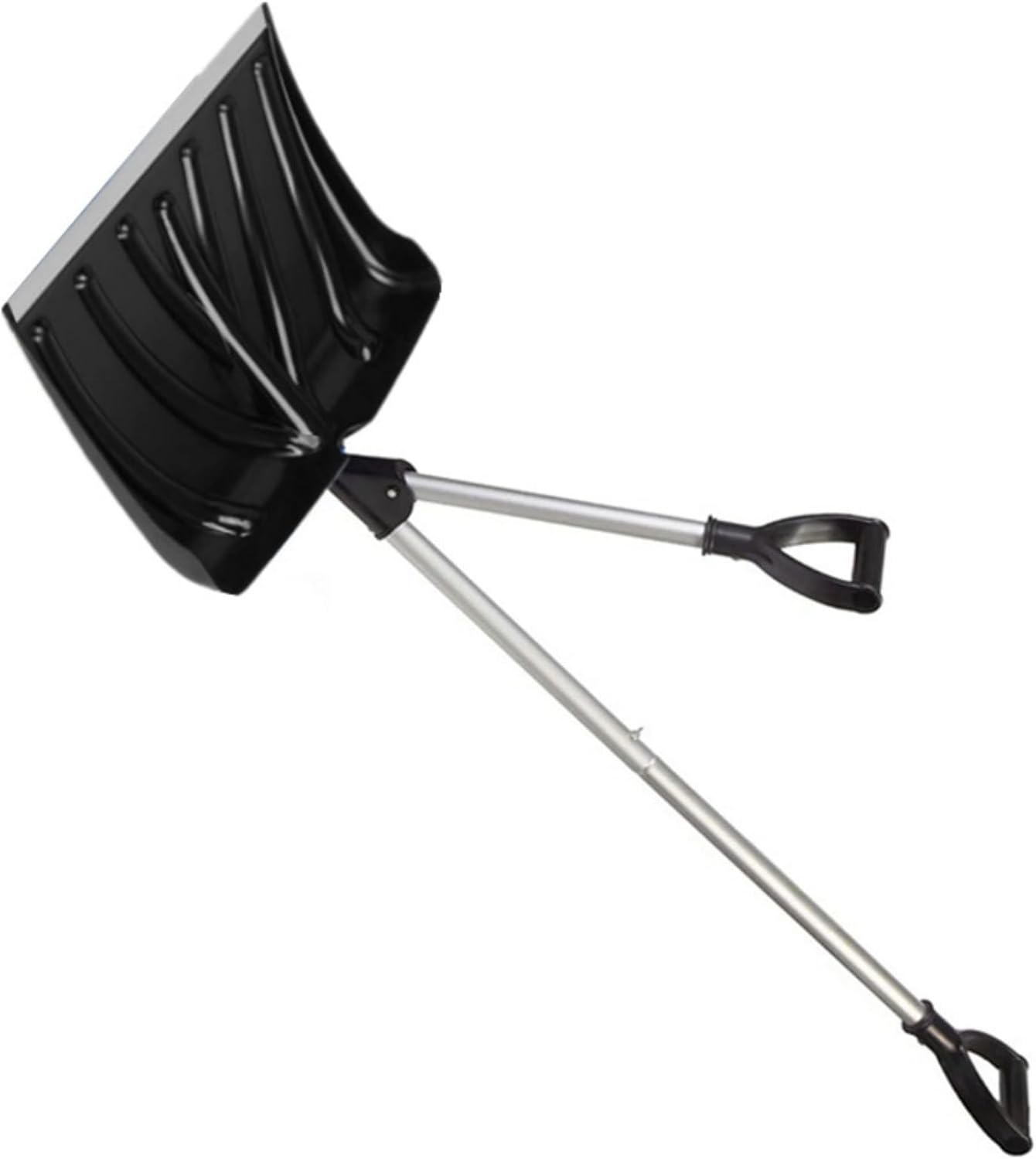 2 in 1 Multipurpose Lightweight Aluminum Snow Shovel with Detachable Handle for Effortlessly Snow Removal Compactly Stor