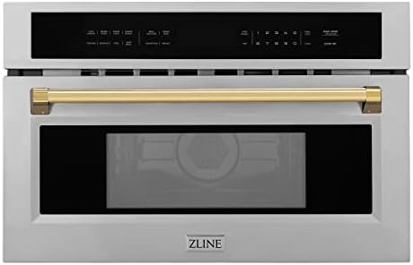 ZLINE Autograph Edition 30” 1.6 cu ft. Built-in Convection Microwave Oven in Stainless Steel and Gold Accents