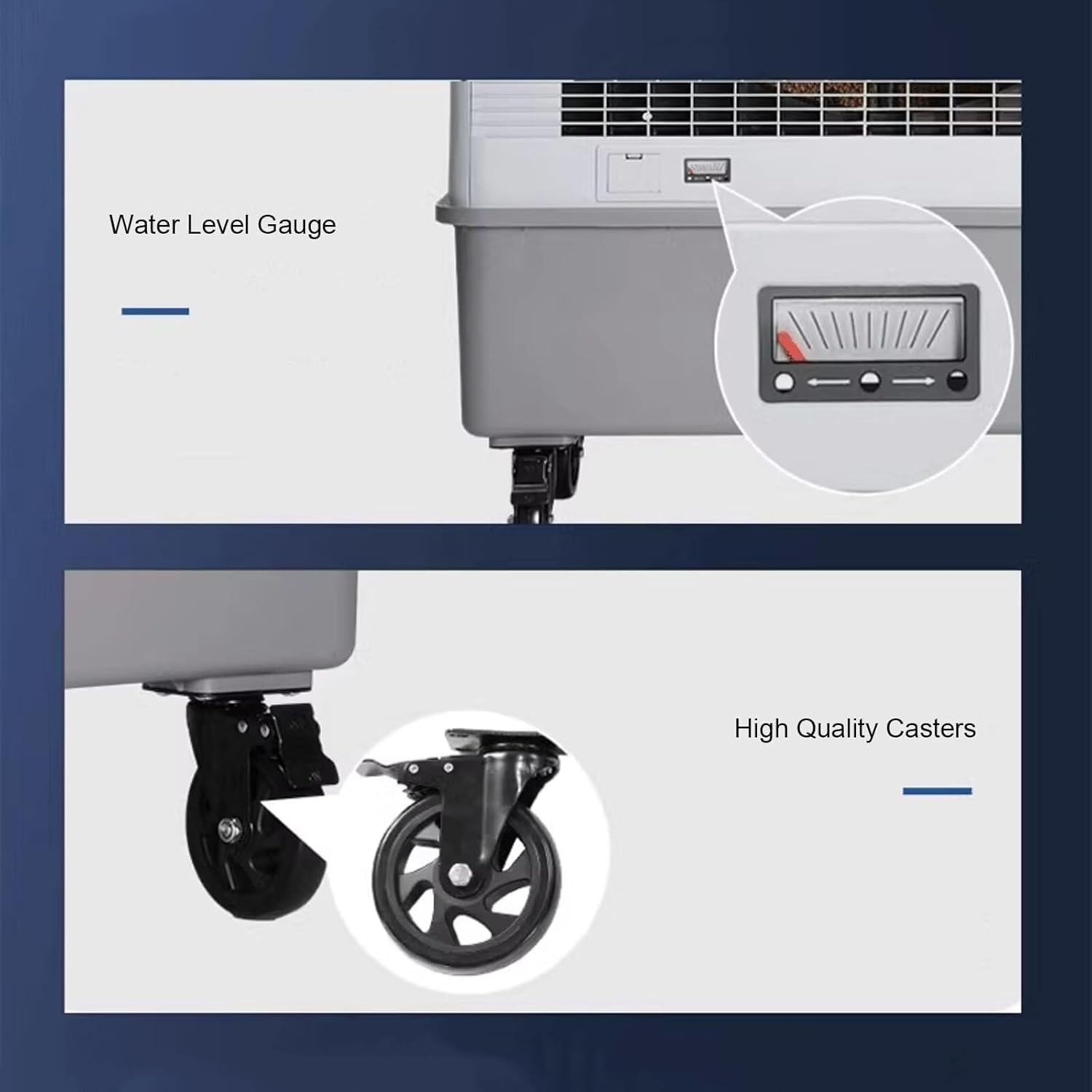 Portable Evaporative Cooler, Swamp Cooler with 3 Speeds, Extra Large Water Tank, Quiet Air Conditioner for Office, Room, and Outdoor Use