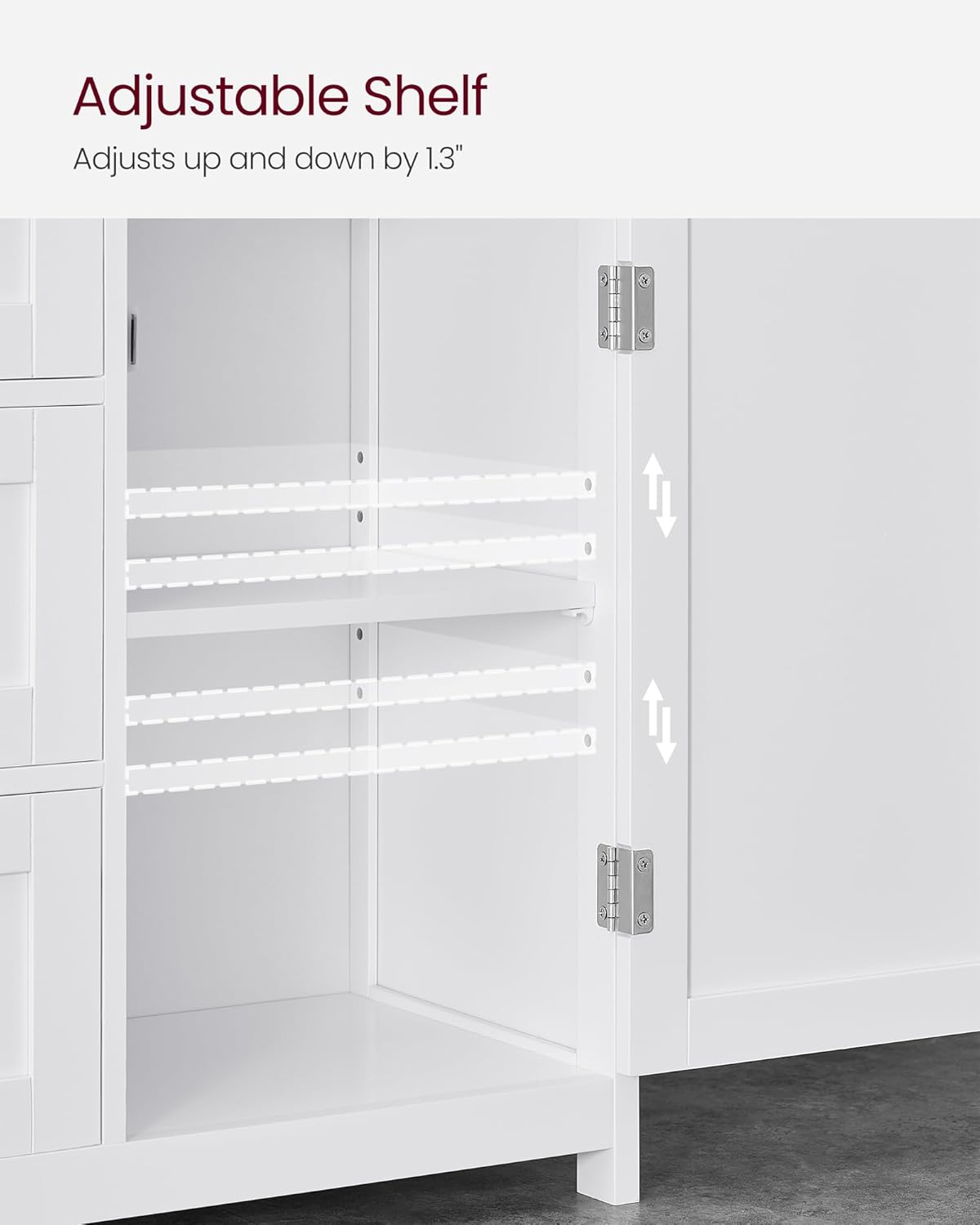 VASAGLE Floor Storage Cabinet, Freestanding Storage Unit with 3 Drawers, Adjustable Shelf, 11.8 x 23.6 x 31.5 Inches, for Living Room, Bathroom, Entryway, White UBBC542P31V1