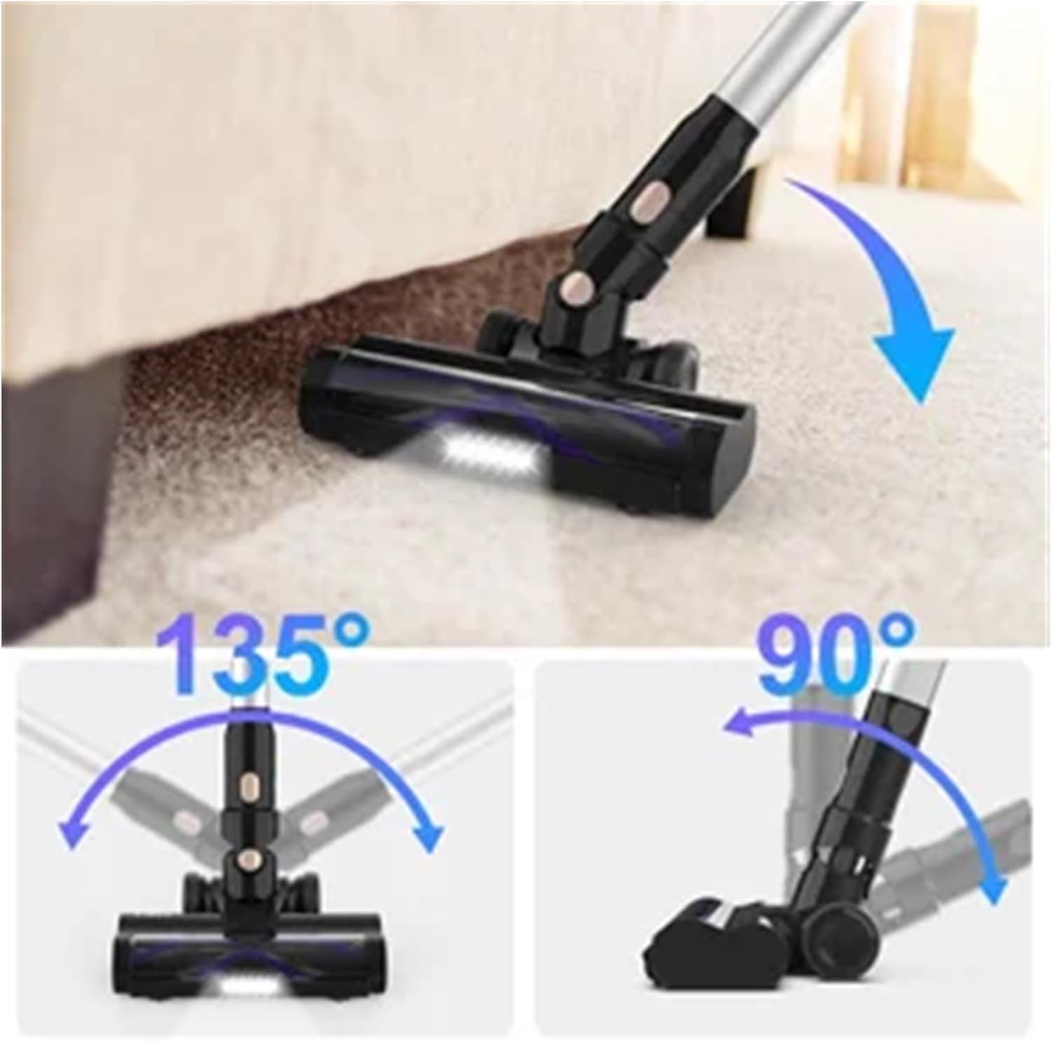 Compatible With UMLO V11 Cordless Vacuum Cleaner, 30kPa 300W Powerful Suction, 60 Mins Runtime 4000mAh Battery, 6-in-1 Lightweight Stick Vacuum For Carpet Hard Floor Pet Hair