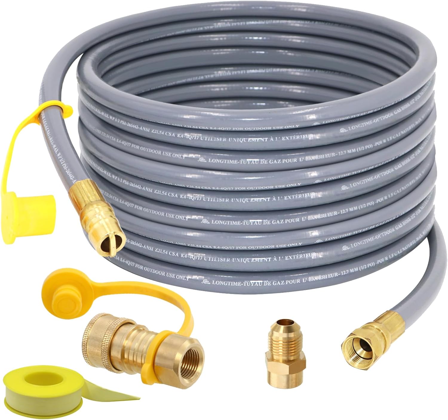 36 Feet 1/2-Inch ID Natural Gas Hose with Quick Connect Fitting for weber, charbroi, Grill, Pizza Oven, Patio Heater and More NG Appliance, Propane to Natural Gas Conversion Kit - CSA Certified