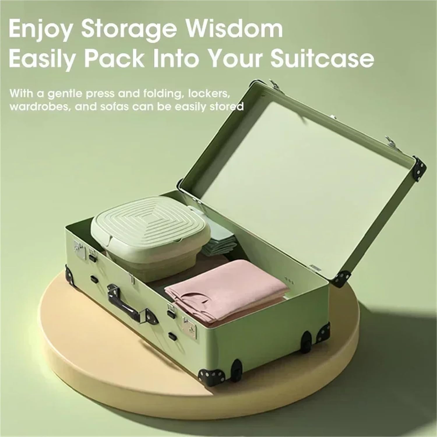 Compact Laundry. Portable Travel Mini Washing Machine With Spin Dry Folding Handheld For Clothes Underwear Socks Dehydration Dorm Apartment .Portable(Pink)