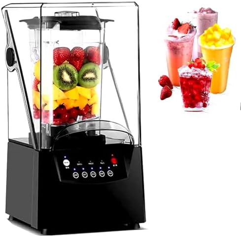 Quiet Commercial Blender with Soundproof Shield, 2200W Professional High-Speed Blender, 70oz Jar, Self-Cleaning, Ideal for Smoothies, Soups, and Sauces, 220V Kitchen Appliance