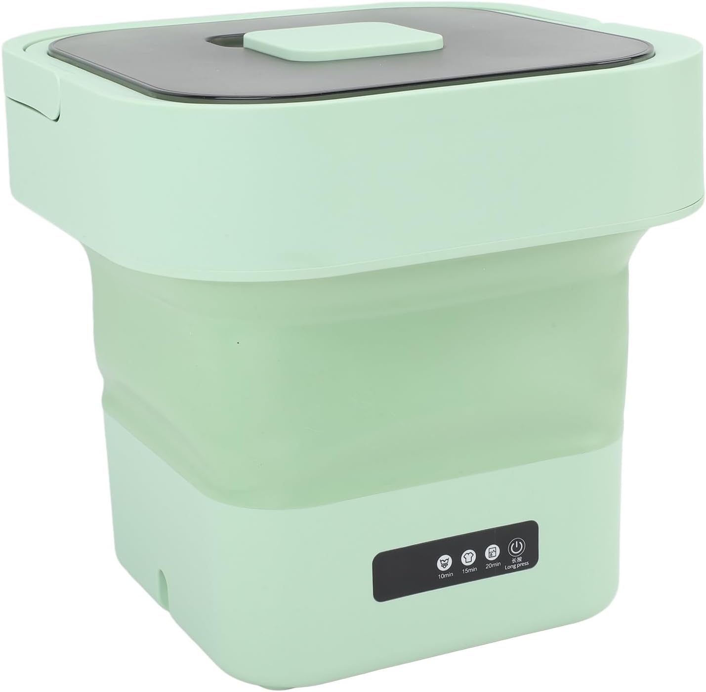 AUNMAS 10L Large Capacity Portable Washing Machine, Fully Automatic Foldable Mini Washer with Soft Spin Drying Function and Drain Hose for RV Camping Dorm (US Plug)