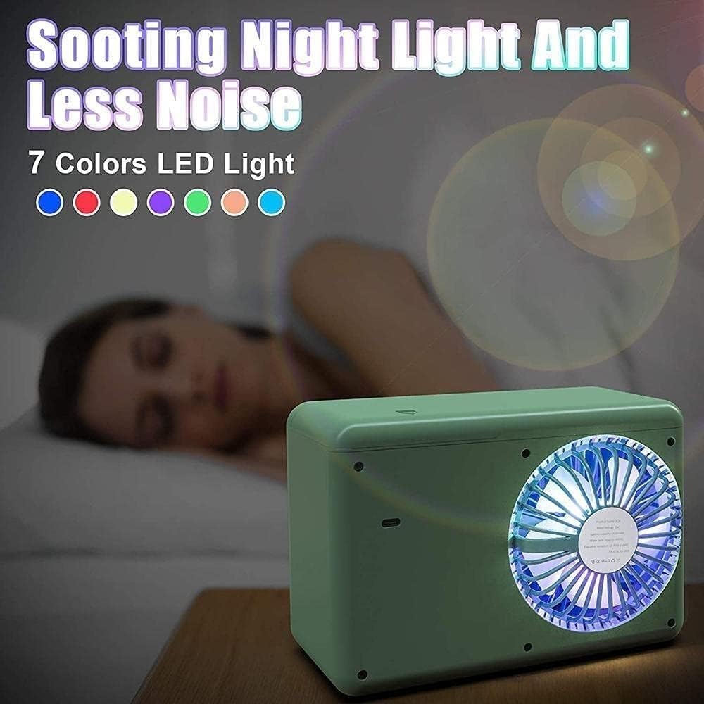 Portable Air Conditioner, USB Air Cooler with LED Light, Mini Air Conditioner Portable Cooler, Desktop Cool Personal Space, for Bedroom, Office (Color : White)