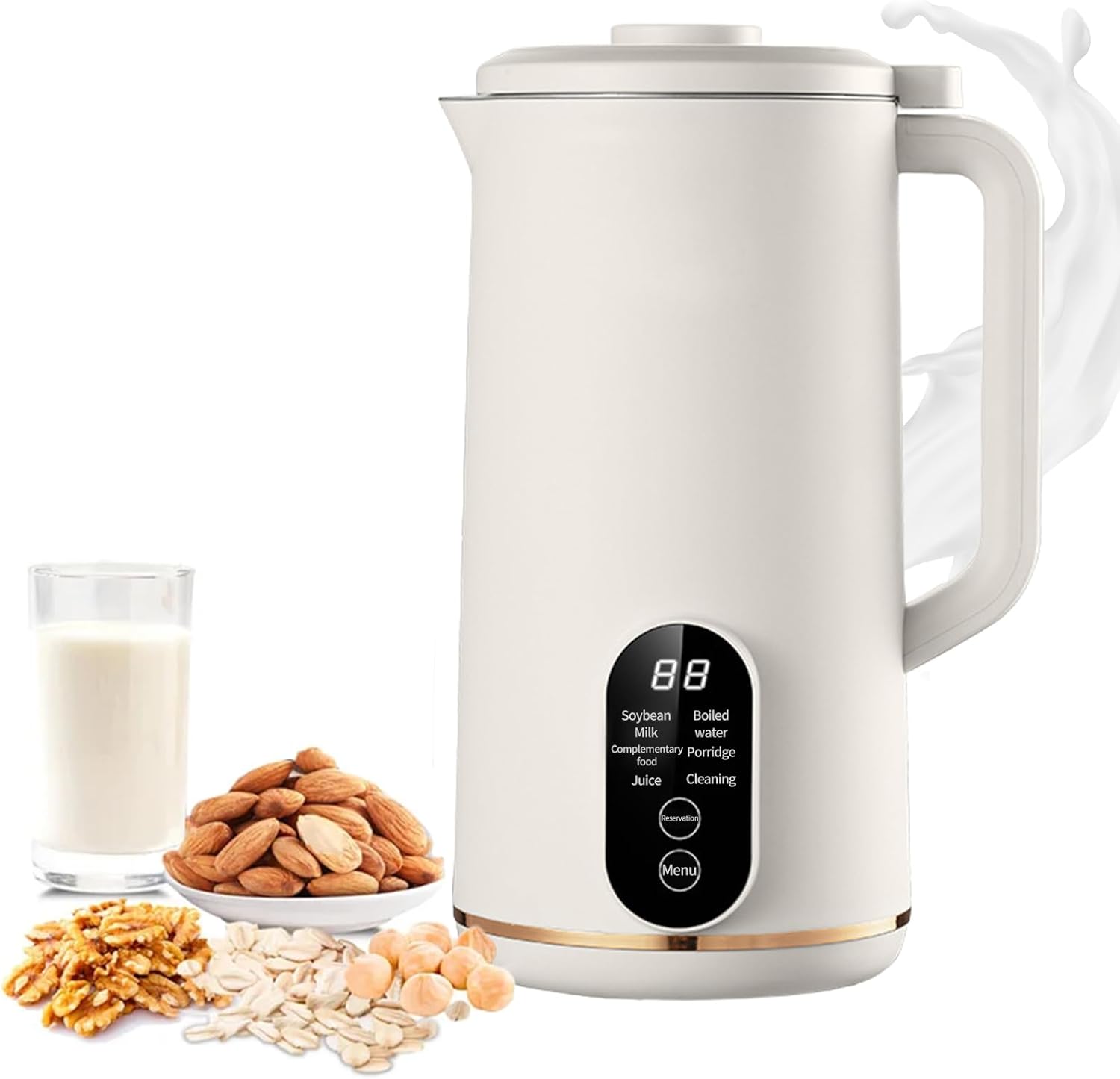 Automatic Nut Milk Maker Blender, 22oz Soy Milk Maker, Nut Milk Maker Machine with Self-Cleaning/Delay Start/Boil Water for Homemade Almond, Oat, Juice & Smoothie, Plant Milks Non Dairy Beverages
