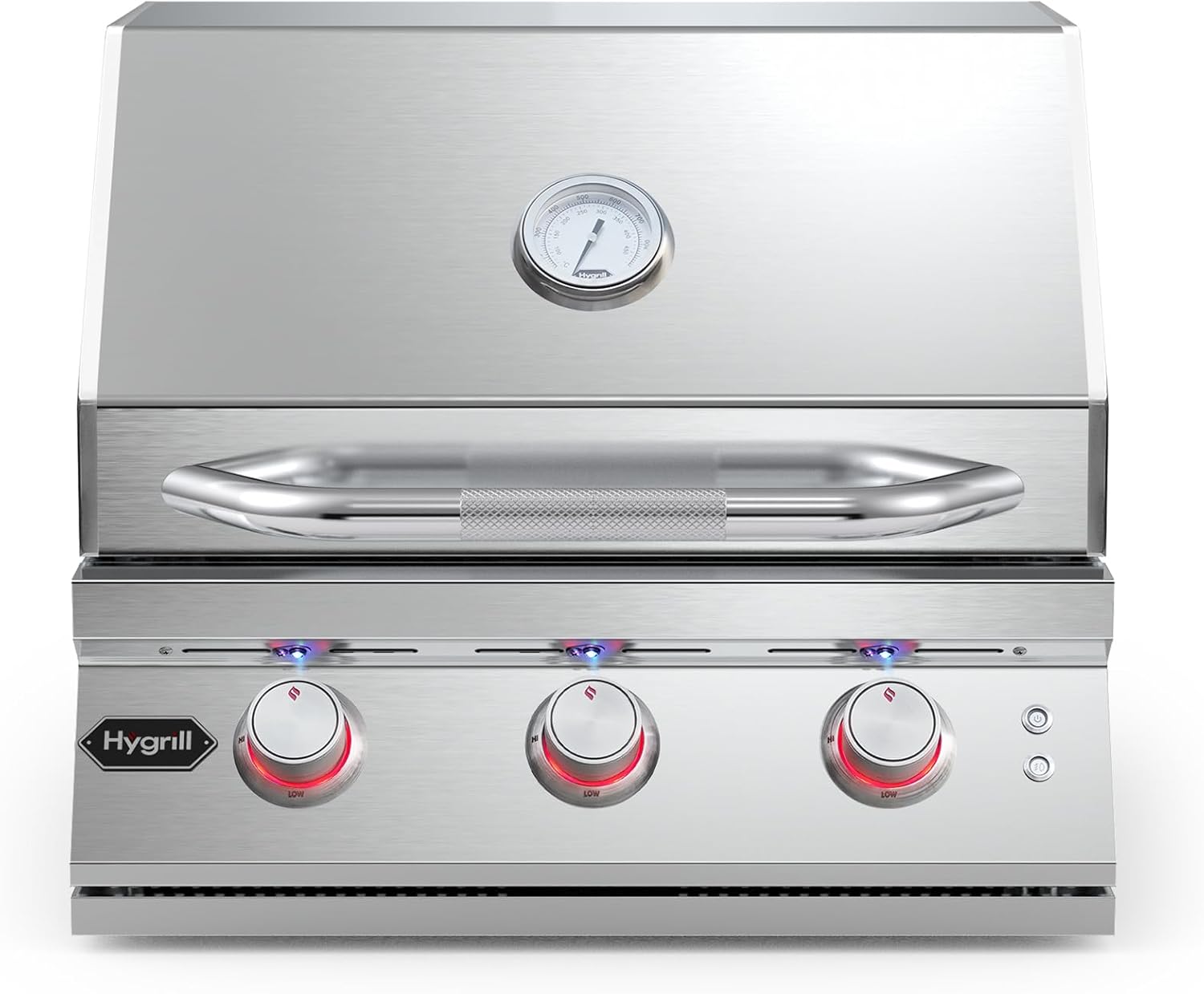 Hygrill Premium XTR 3-Burner Built In Grill, Stainless Steel Grill Head for Outdoor Kitchen and BBQ Grill Island, Heavy Duty Natural Gas Grill