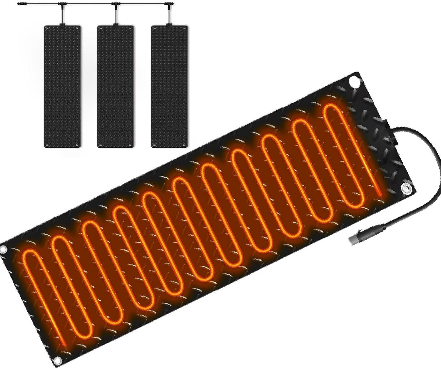 Heated Snow Melting Mats/Snow Melting Mats Outdoor, Two-Sided Anti-Slip Texture, Flexible PVC Material, Electric Snow Melting Mats -for Stair, Walkway, Steps, Sidewalks 21.65x47in