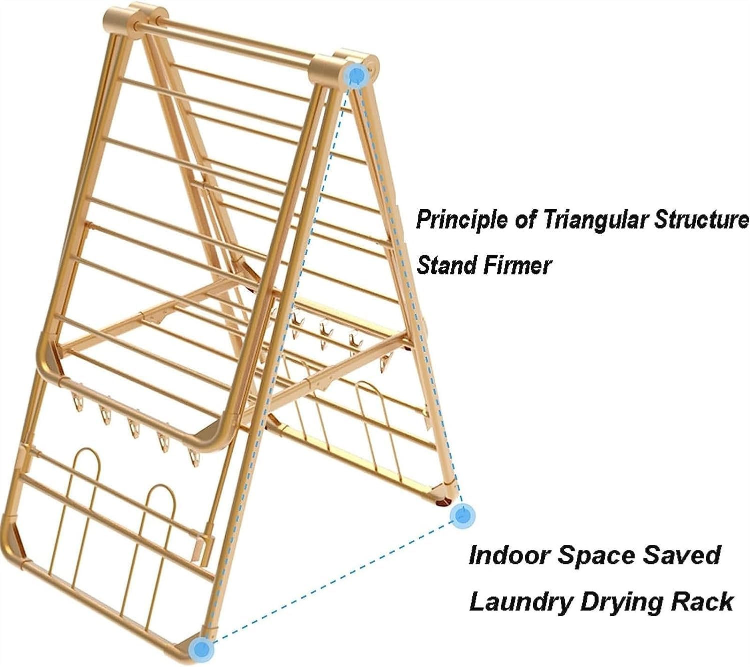Hing Drying Rack Laundry Drying Rack Aluminum Alloy Folding Laundry Drying Rack Foldable for Bed Linen Hing Socks Scarves hes Dryer Rack