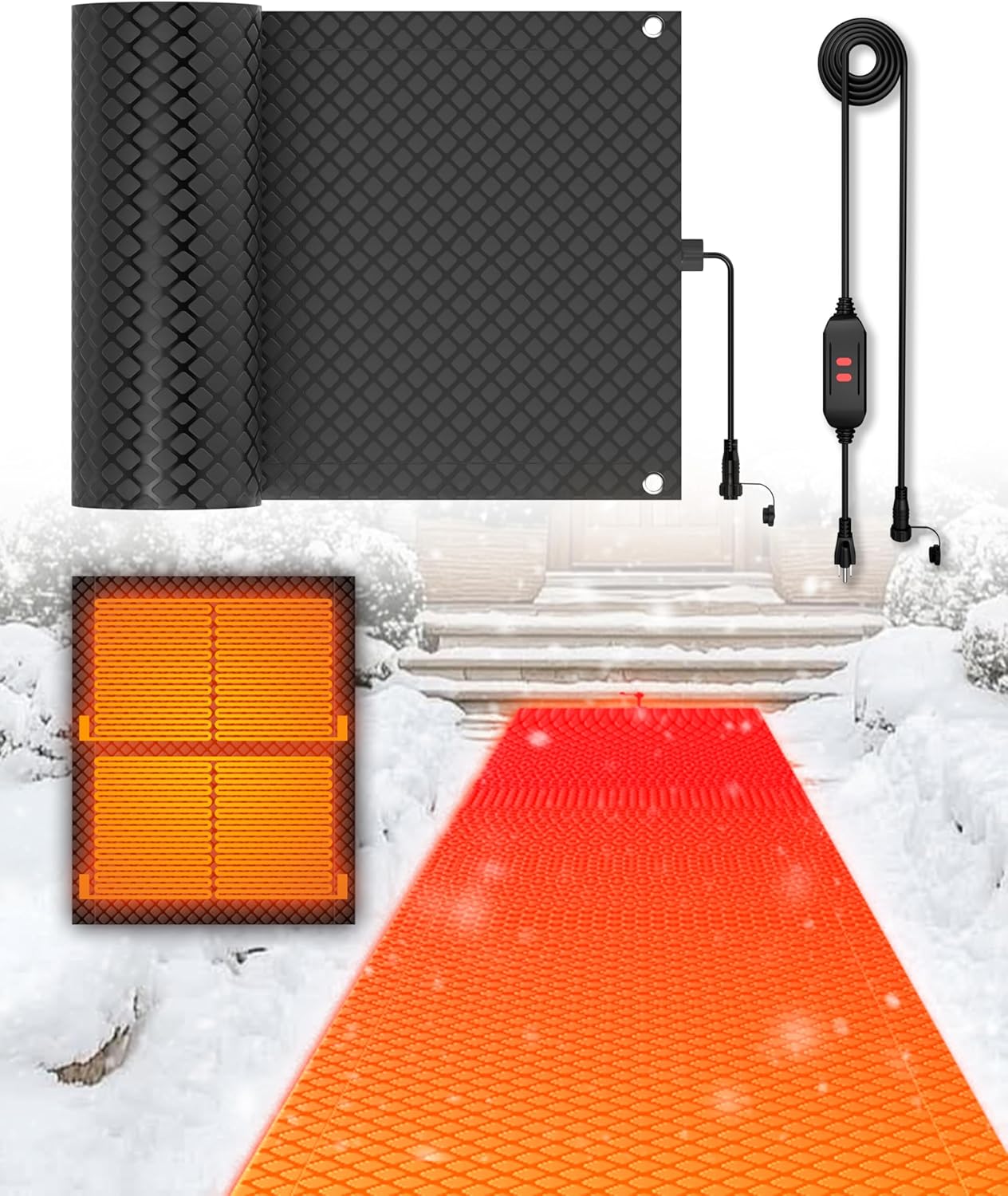 Heated Snow Melting Mat Outdoor, 24