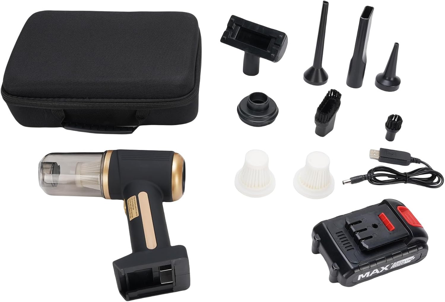 Ymiko 20000Pa Cordless Handheld Car Vacuum Cleaner, Blowing & Sucking Dual Function with Rechargeable Battery, HEPA Filter, ABS Material, 120W Brushless Motor, Various Attachments,