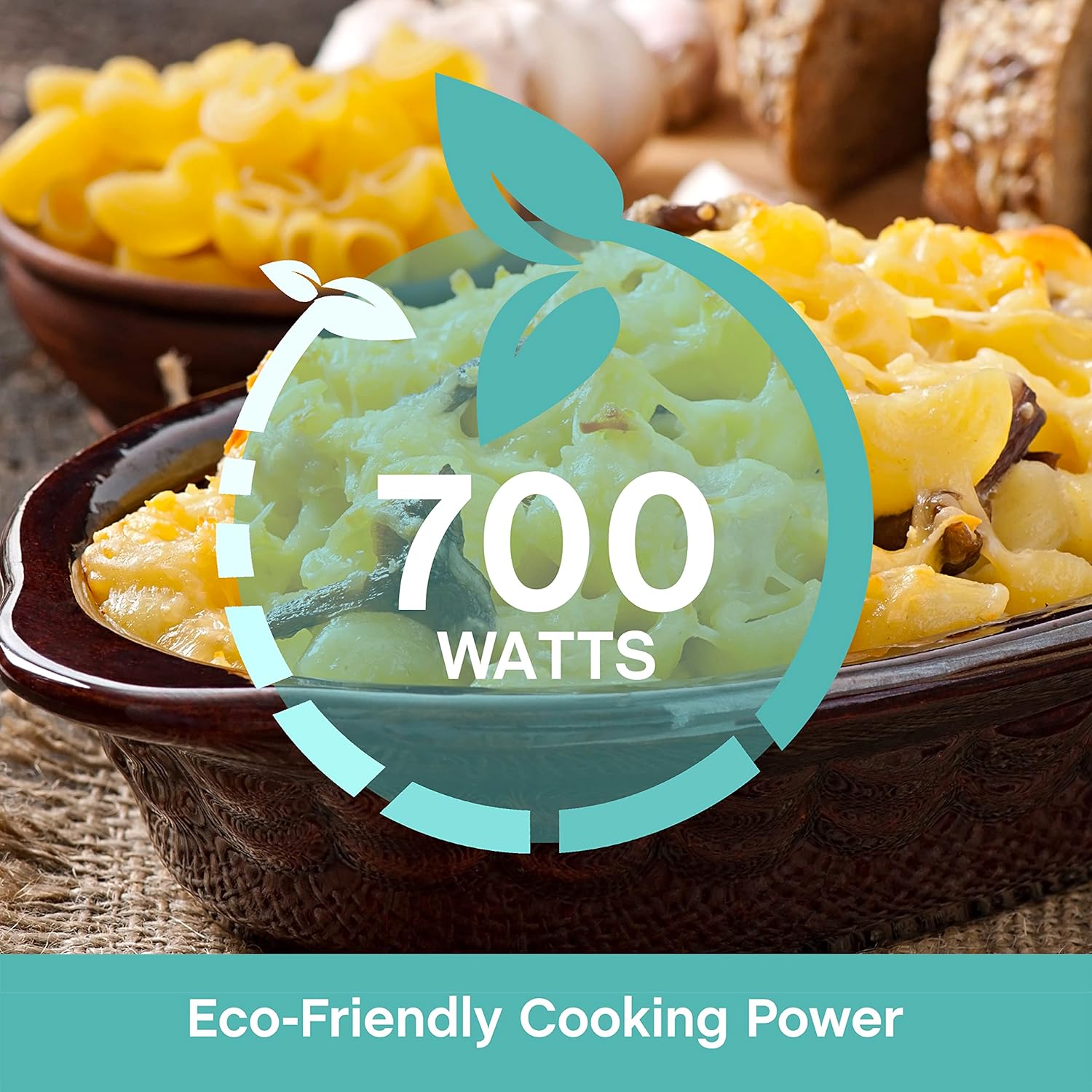 West Bend 0.7 Cu. Ft. Countertop Microwave Oven, 700W with 6 Pre-Programmed Cooking Settings, Speed Defrost, Electronic Control Panel, Rotating Glass Turntable, Add 30 Seconds Button, White