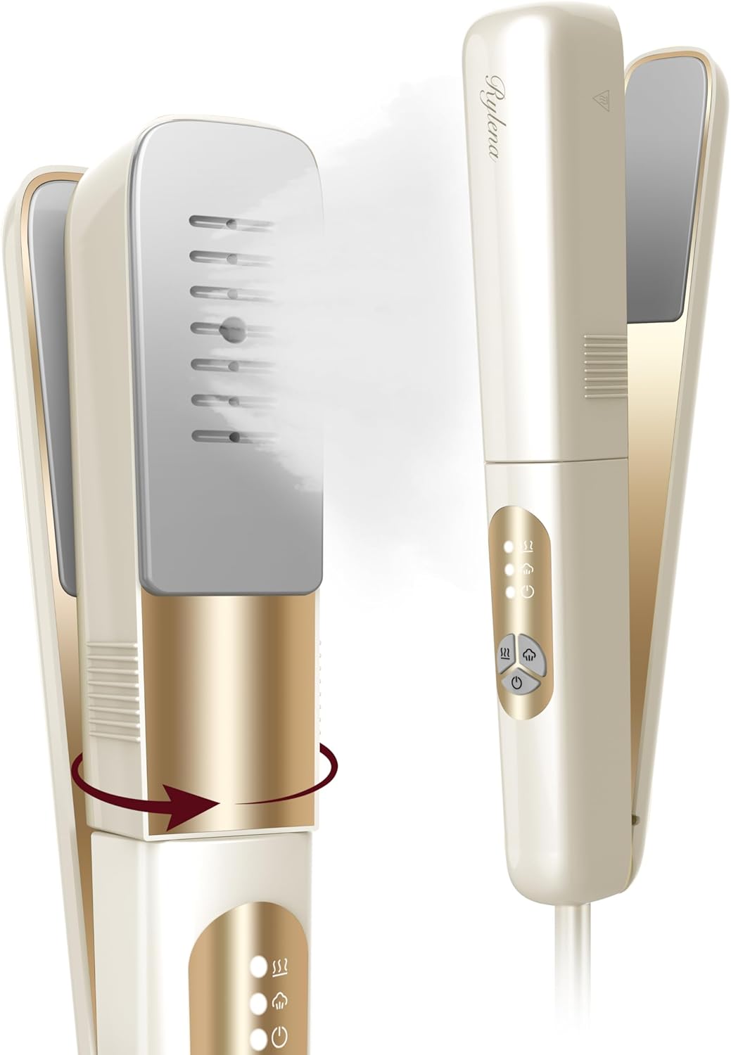 Travel Steamer Iron Portable, 180° Rotatable Press Iron Handheld, No Ironing Board Needed, 2X Larger Leak-Proof Tank, Quick De-Wrinkle, Sharp Creases, Easy to Use w/ 3 Temp Settings, Optional Steam