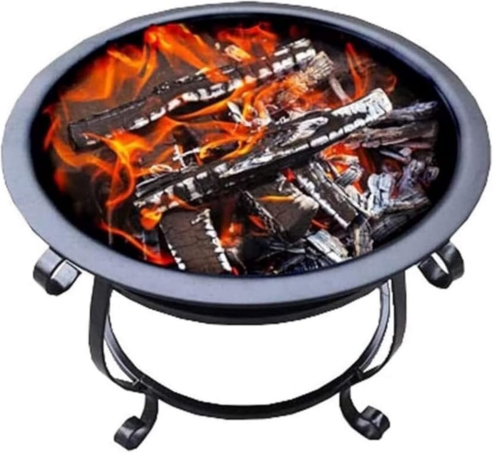 Garden Fire Pit Portable Grill Barbecue Rack Fire Pits 56Cm Fire Pit - Outdoor Fire Large Bonfire Wood Burning Patio Coal Grill Firepit for Grill Charcoal with Cover BBQ Cooking for Camping