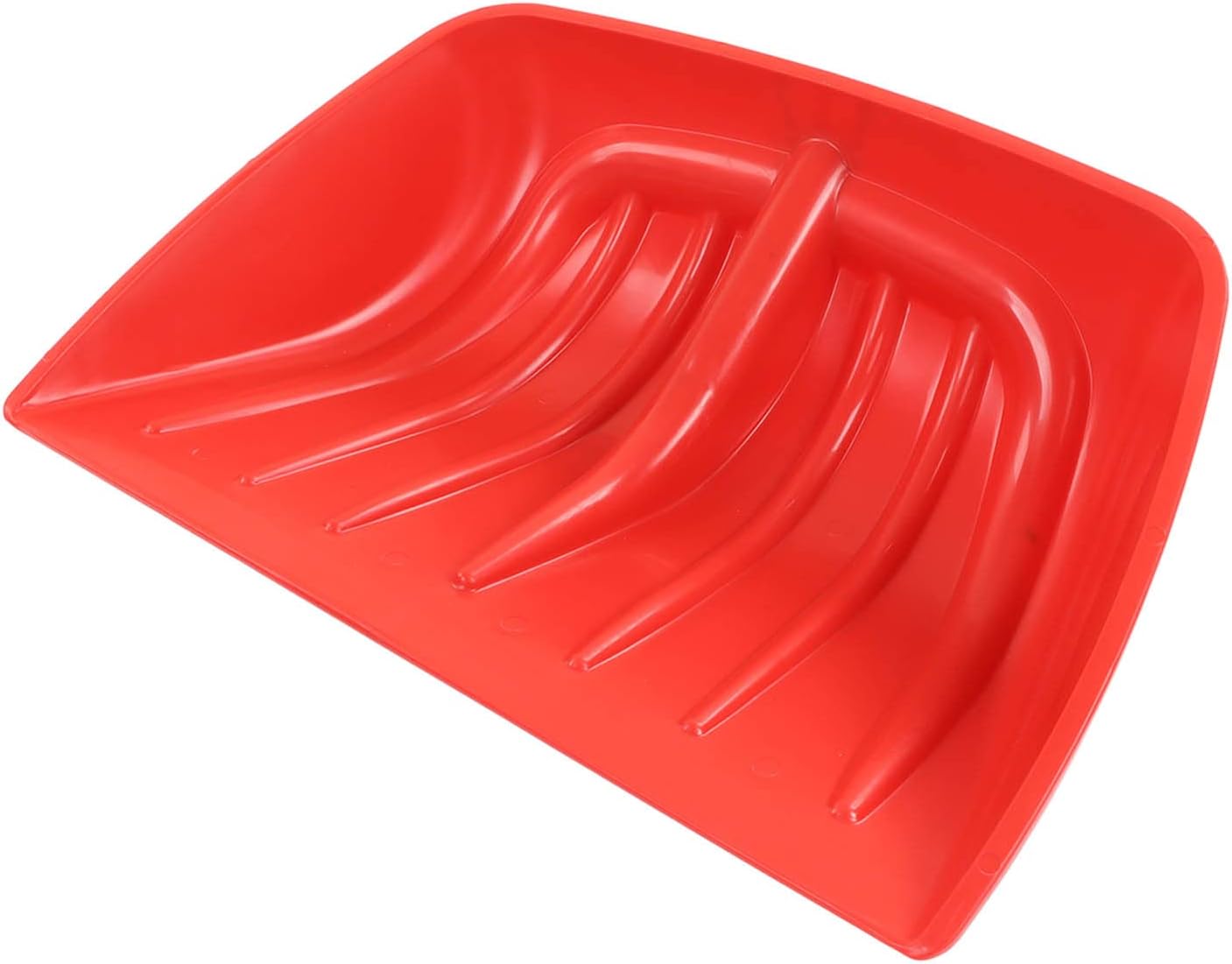 Snow Shovel, Plastic Snow Shovel for Driveway Snow Removal Thickened Lightweight Large Capacity Shovel for Garden and Emergency, 20 x 14in (Red)