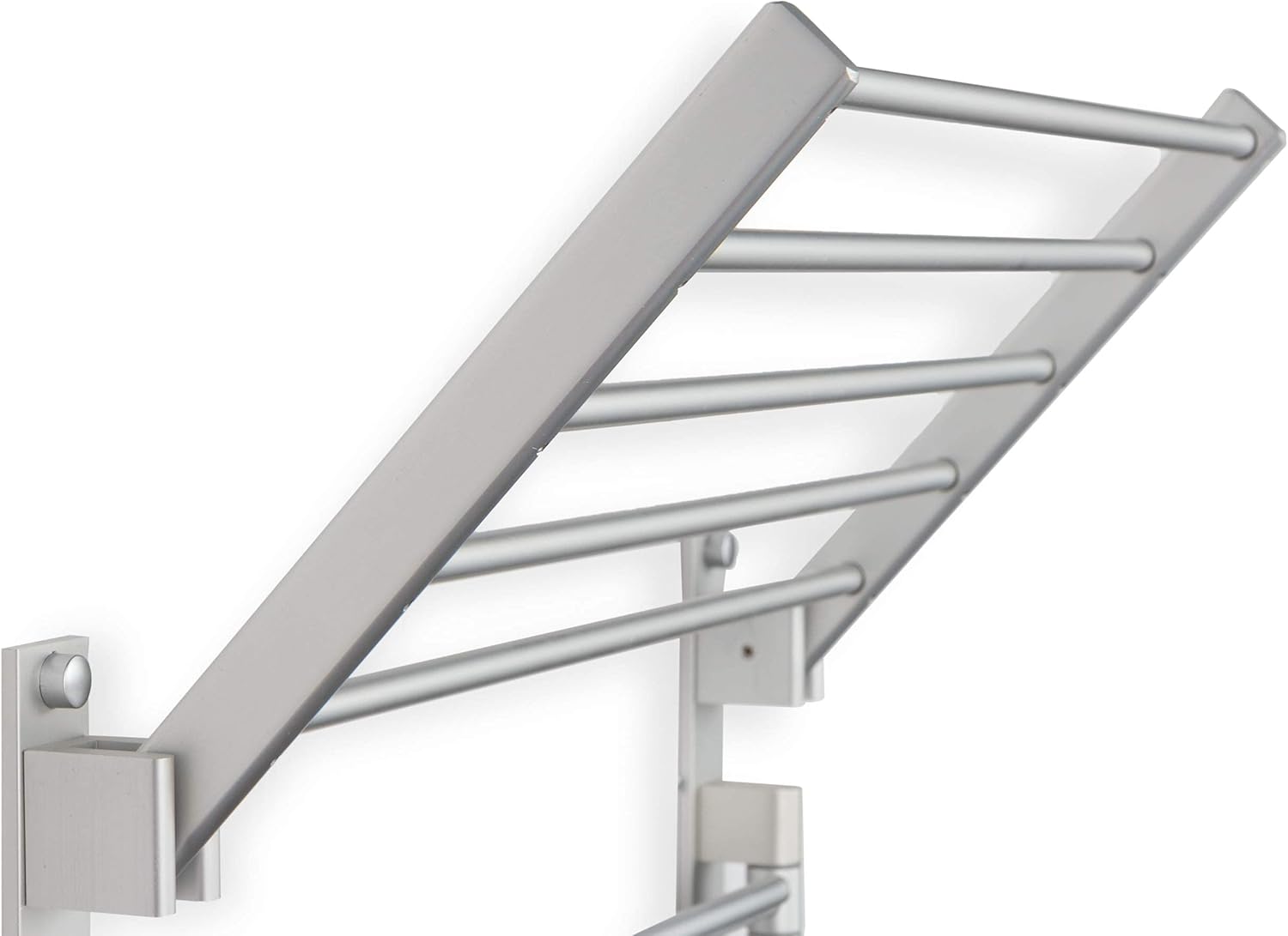 brightmaison BGT Wash Clothes Drying Rack Wall Mount Laundry Room Organizer with Hooks & Swing Arms, 17