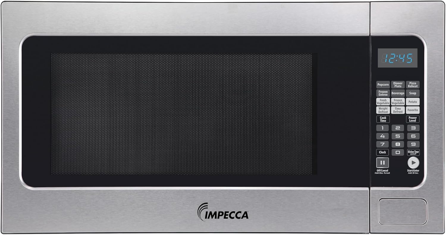 Impecca 2.2 Cu. Ft. Microwave Oven, Powerful 1200 Watts Countertop Microwave, 16.5