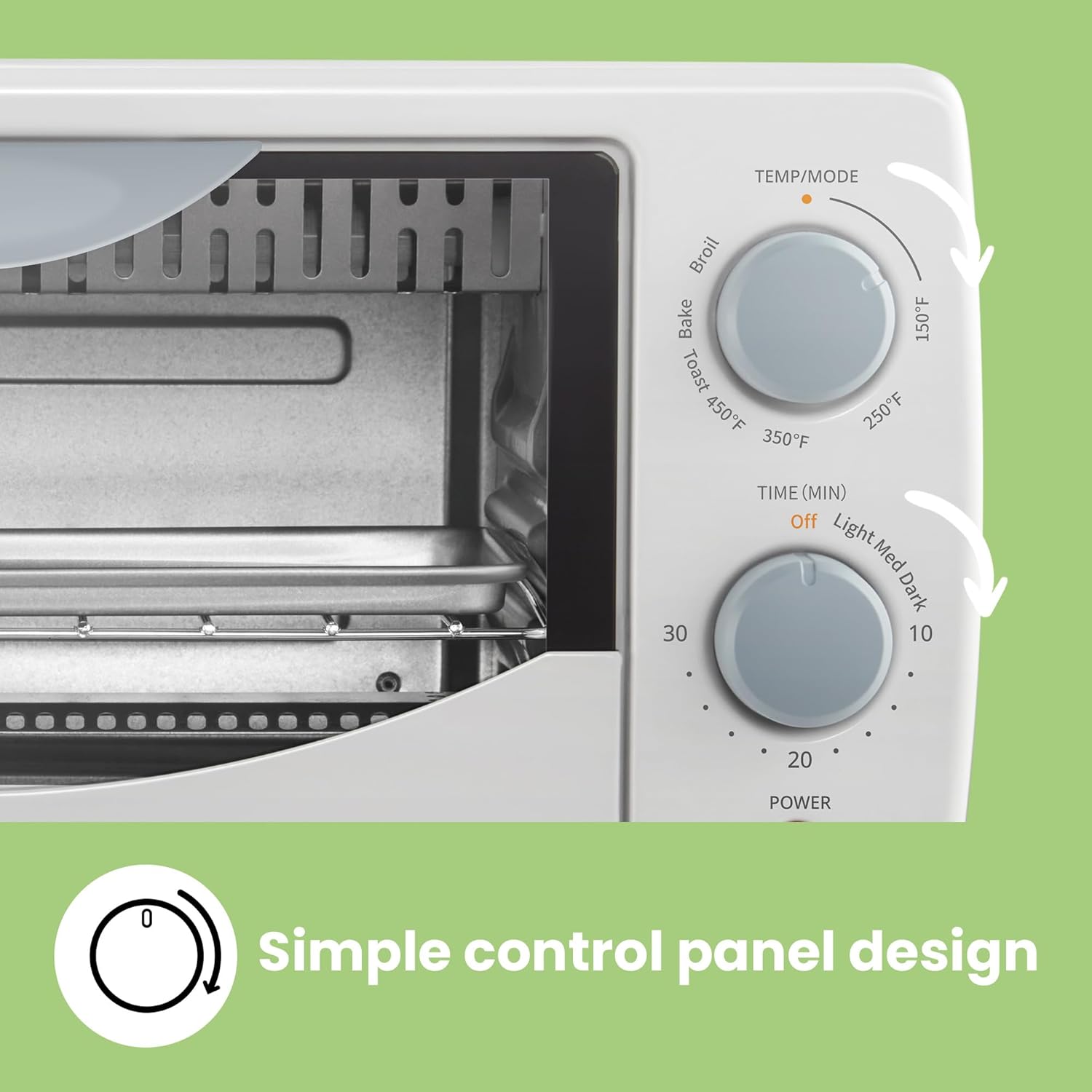 COMFEE Microwave with 11 Power Levels, 700W & Toaster Oven Combo with 3 Cooking Modes, 950W, White