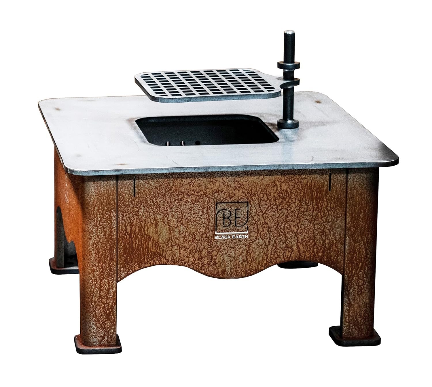 Black Earth Teppan Carbon Steel Wood Fired Grill – 700 sq in Cooking Surface – 1/2