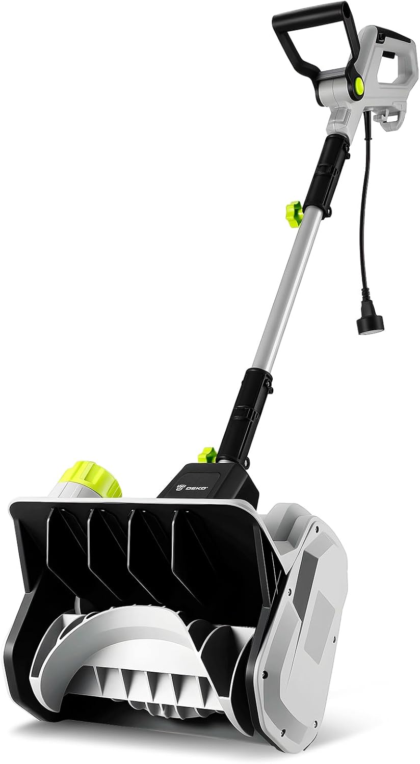 14-Inch Corded Electric Snow Blower, 1500w High-Power Snow Blower, 3500rpm Speed, 20-Foot Snow Throwing Distance with Adjustable Chute and 12A Brushed Motor, Suitable for Yards, Driveways, Sidewalk