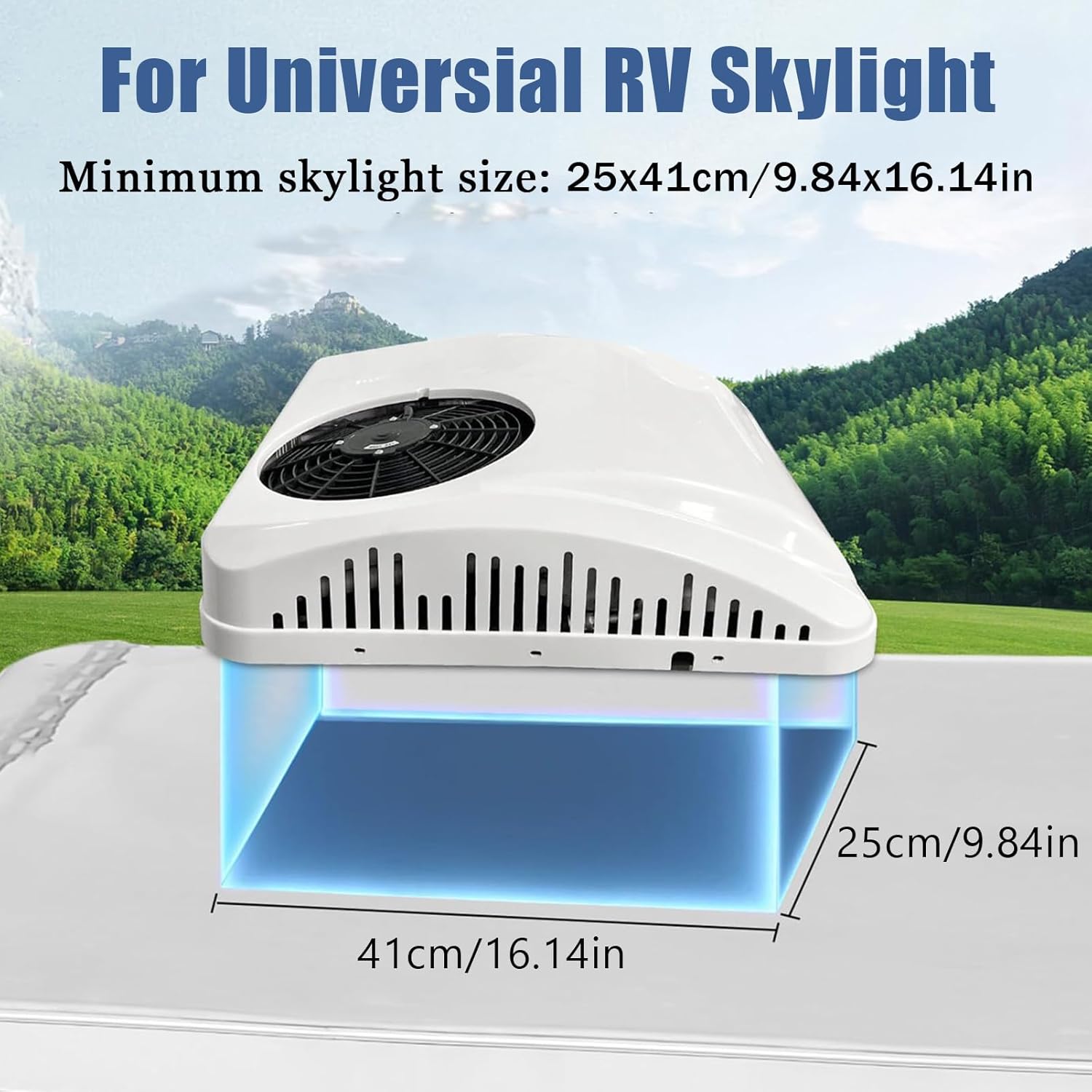 12V/24V Electric RV Roof Air Conditioner, Truck Cab Camper Air Conditioner Cooling/Heating, Non-Ducted Air Conditioner Low Noise for Buses, Trailers, Van,White-24V