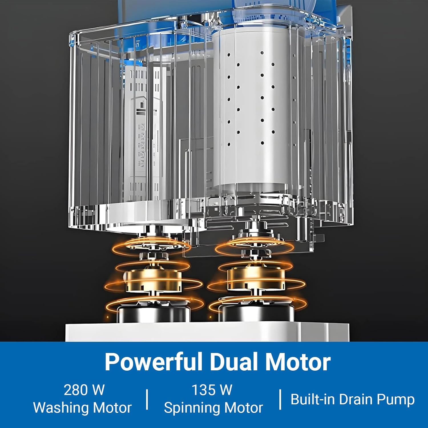 32 lbs Compact Mini Twin Tub Washing Machine with Drying Rack&10 Hangers, 20 lbs Washer Mini Compact Laundry Machine and 12 lbs Spinner, Convenient and Efficient for Dorms, Apartment