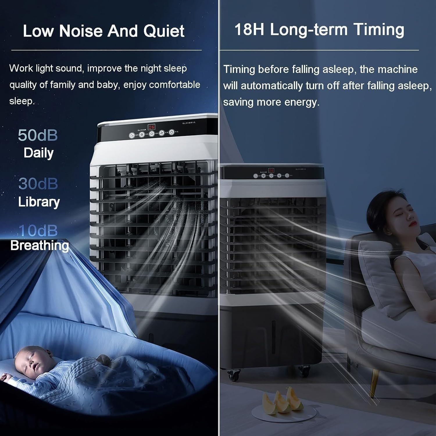 40L Evaporative Air Cooler, 3-in-1 Portable Air Conditioner, Cooling Fan & Humidifier with Remote, 120° Oscillation & 4 Ice Packs for Indoor/Outdoor Use