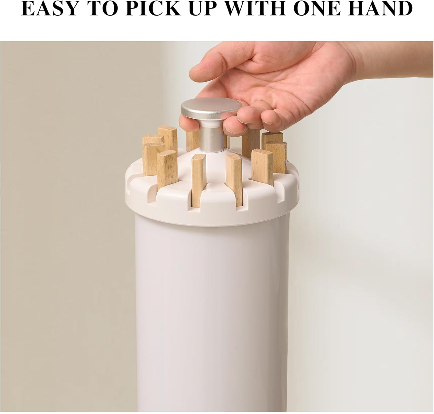 LEQ Clothes Drying Rack Portable,Foldable Drying Rack Clothing with 12 Wood Drying Arms, Standing Laundry Hanger Rack Round Collapsible & Portable Dryer Handle for Laundry Room, Balcony, Bedroom, RV