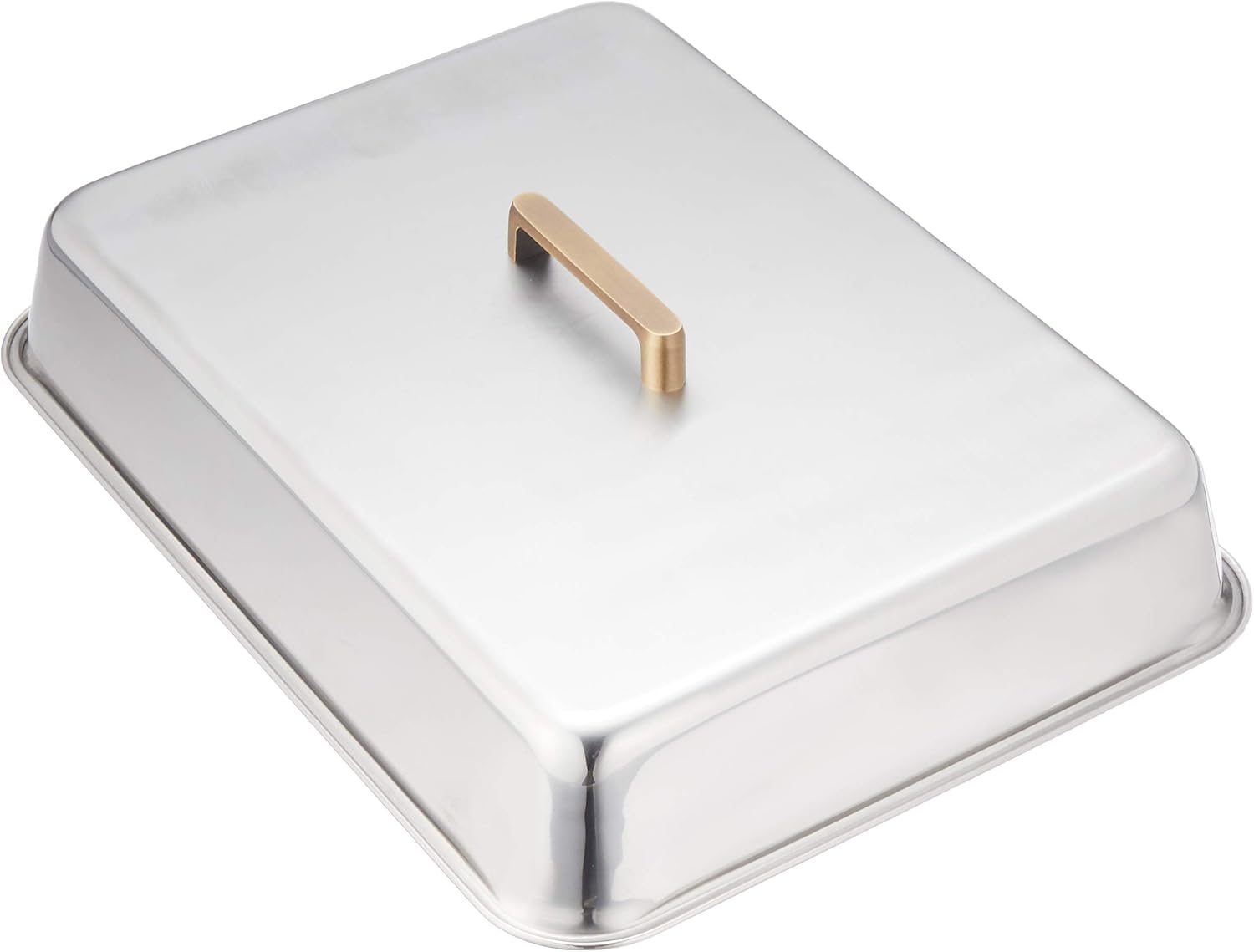 Endoshoji TKG GST01010 Teppanyaki Steak Cover, Brass Handle, Size 10: Width x Depth x Depth 14.0 x Depth 10.6 x 2.5 inches (355 x 270 x 63 mm), Drifting Brass Handle, Perfect for Teppan Dishes, Made