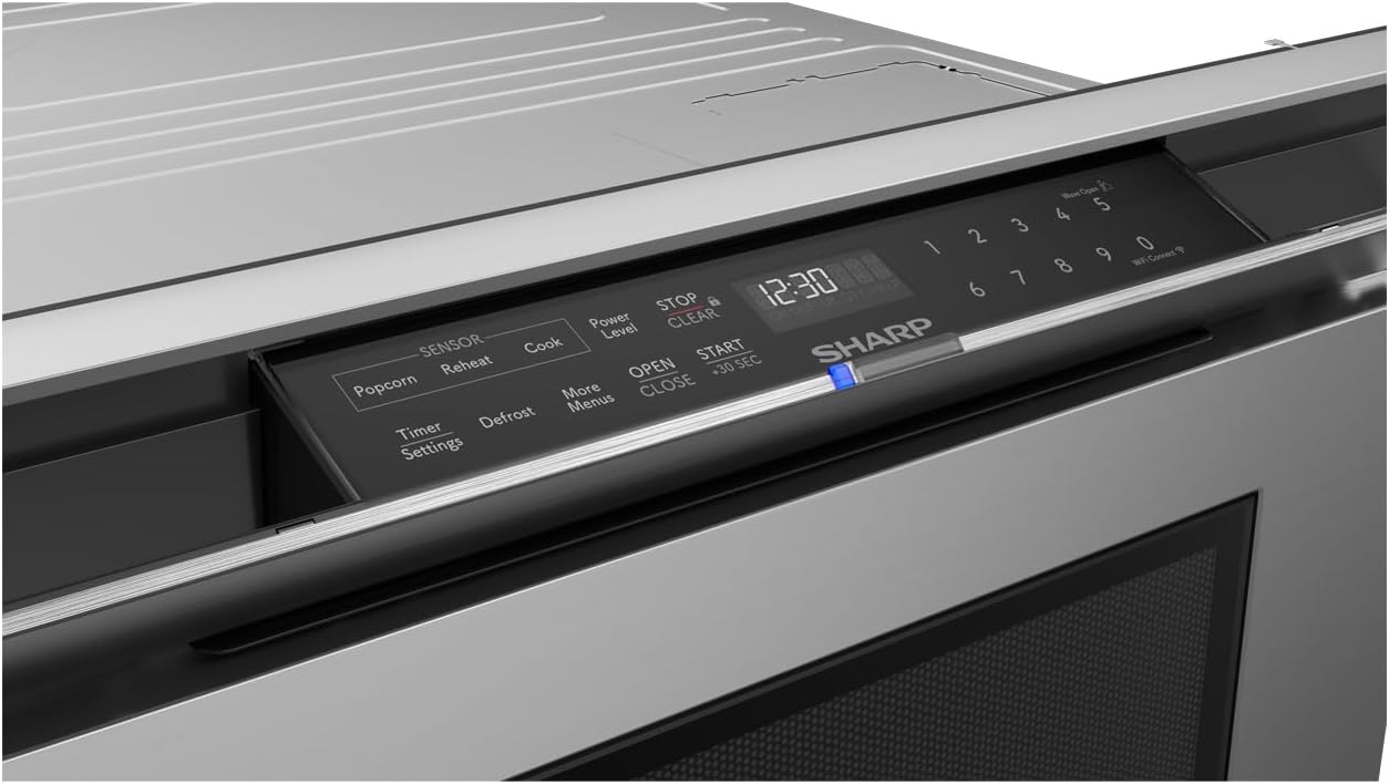 SHARP SMD2479JS Smart Microwave Drawer Oven with Easy Wave Open, 24-inch, 1.2 Cubic Feet, 950 Watt, Concealed Glass Touch Control Panel, Compatible with Alexa Certified, Stainless Steel