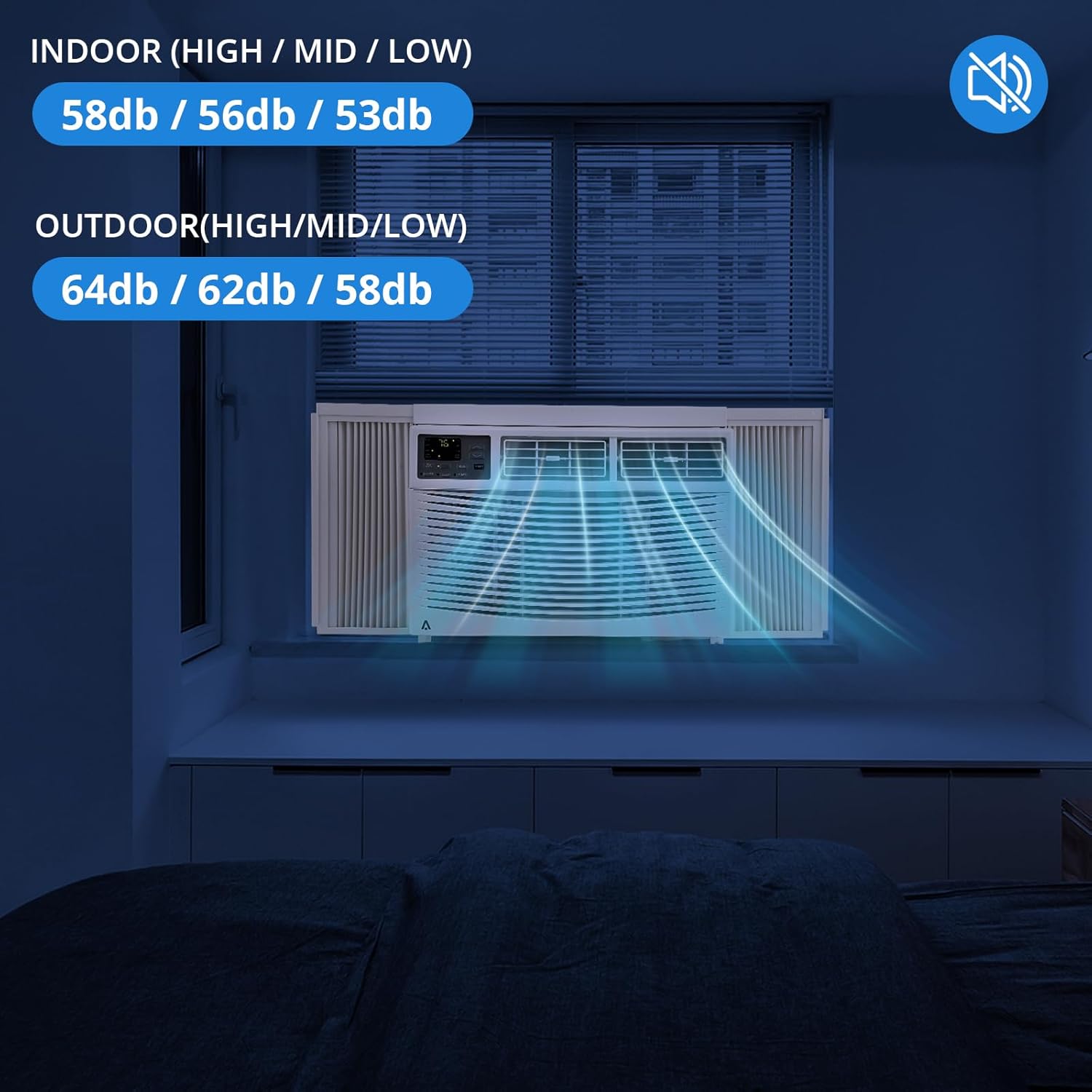 10,000 BTU Window Air Conditioner,Up to 450 Sqf, Window AC Units with Cool and Fan Functions,Quiet Operation with wifi and Remote Control,3 Cooling & Fan Speeds, Auto Restart