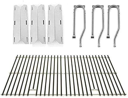 Repair Kit for Jenn Air 720-0336, 7200336, 720 0336 BBQ Gas Grill Includes 3 Stainless Burner, 3 Stainless Heat Plate and Stainless Cooking Grates