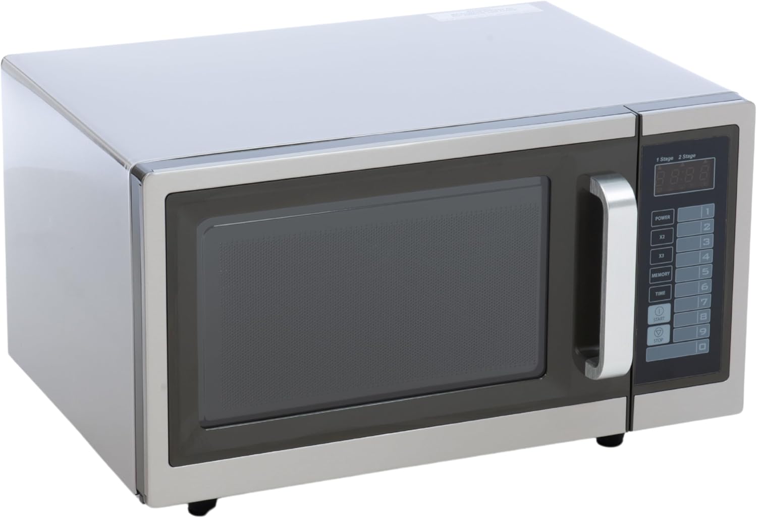 Commercial Microwave with Digital Touch Pad Control, 1 Cubic Feet Interior, Stainless Steel, 1000 Watts, UL and NSF Approved