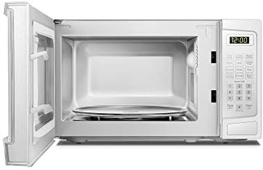 Danby DBMW1120BWW 1.1 Cu.Ft. Countertop Microwave In White - 1000 Watts, Family Size Microwave With Push Button Door