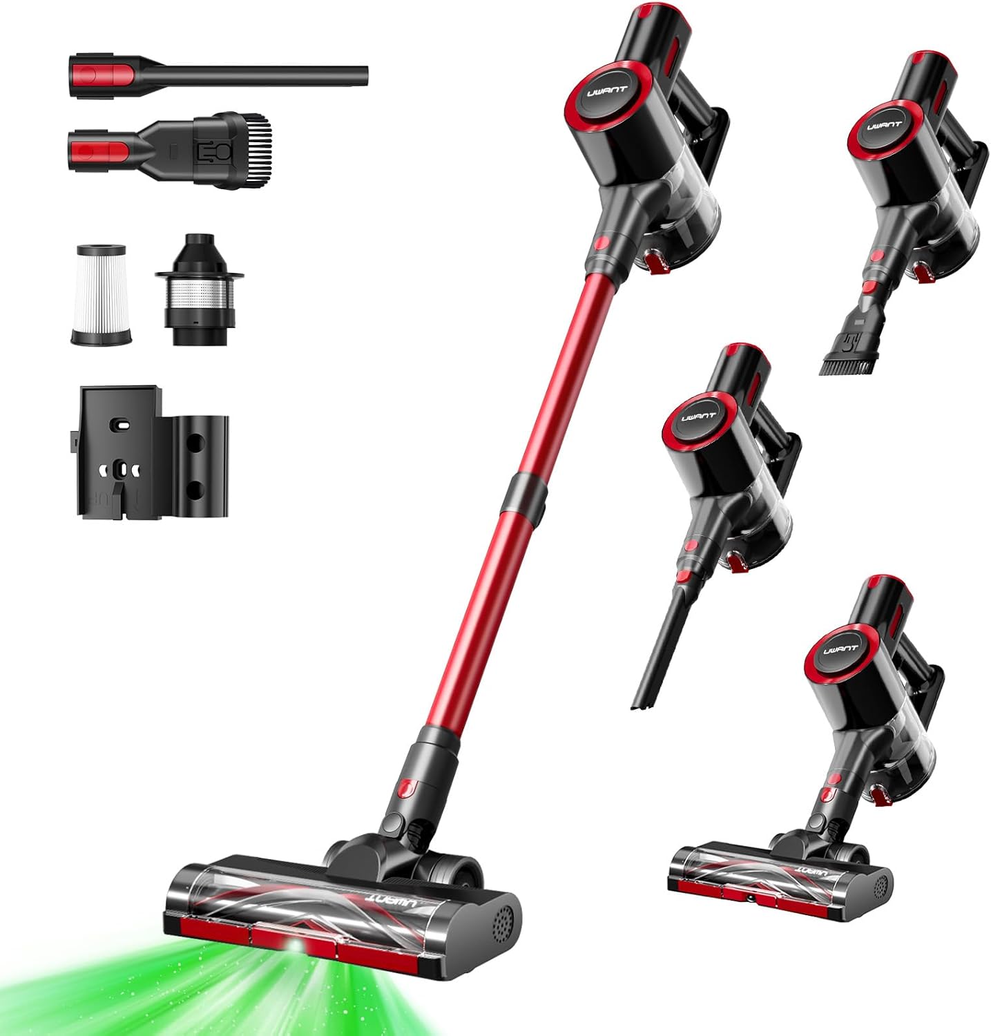 uwant 8-in-1 Cordless Vacuum Cleaner with 50min Runtime 35Kpa Powerful Suction Vacuum Cleaners for Home Anti-Tangle Stick Vacuum for Pet Hair，Carpet and Hard Floors