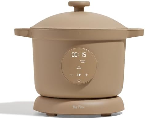 Our Place Dream Cooker | 6 Qt Ceramic Nonstick Multicooker & Pressure Cooker with Touchscreen Controls & Auto Steam Release | 4 Modes: Pressure Cook, Sauté/Sear, Slow Cook & Warm | Steam