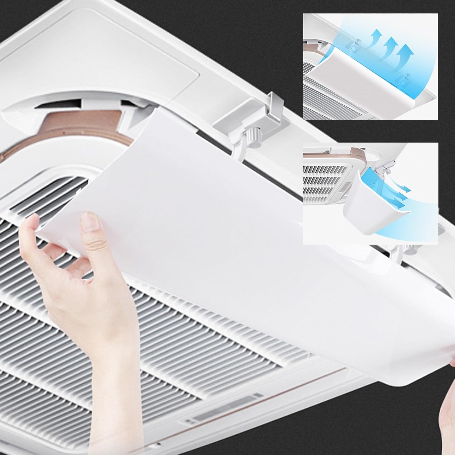 Air Conditioner Vent Deflector, Vent Redirector, Angle Adjustable Air Conditioner Deflector, Applicable to Central Air Conditioners