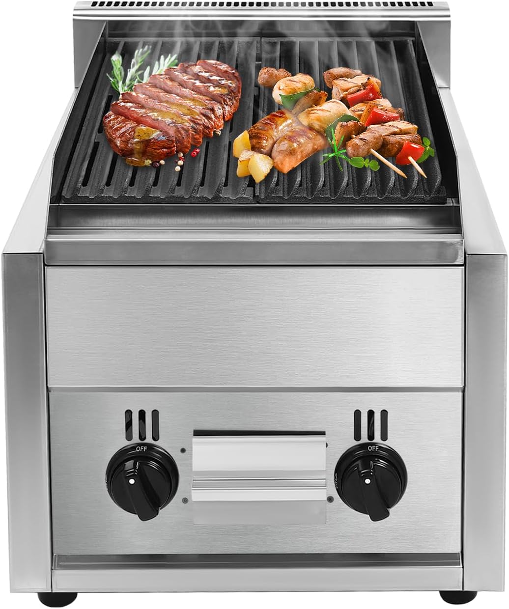 Gas BBQ Grill Outdoor Cooking Stainless Steel Propane Grills Cabinet Style Garden Barbecue Grill Kitchen Grill Durable Flat Top Grill BBQ, Liquefied Petroleum Gas Grill, 21.65 * 14.76 * 14.96 in