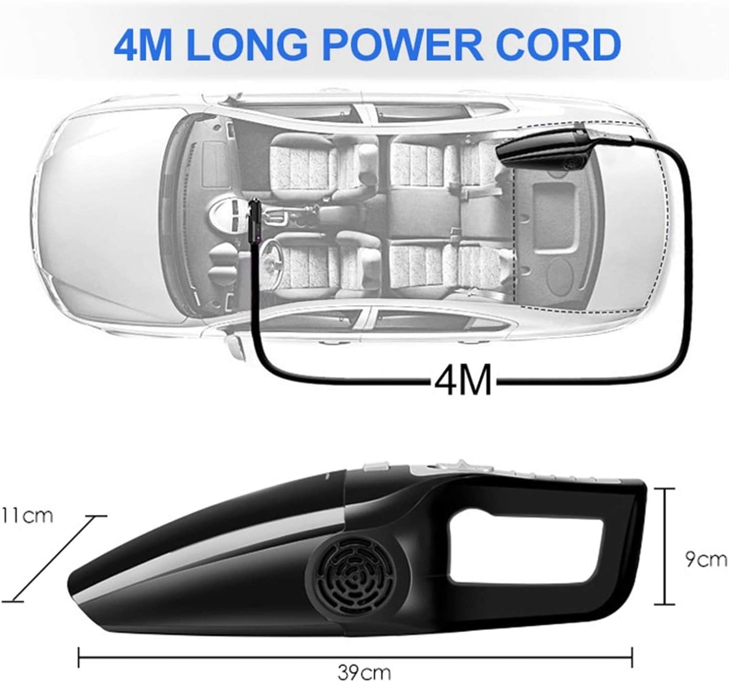 Portable Car Vacuum Cleaner for Auto Handheld Vaccum Cleaner Car Vacuum Cleaner Cable 12V Vacuum Cleaners Portable for Car,Home