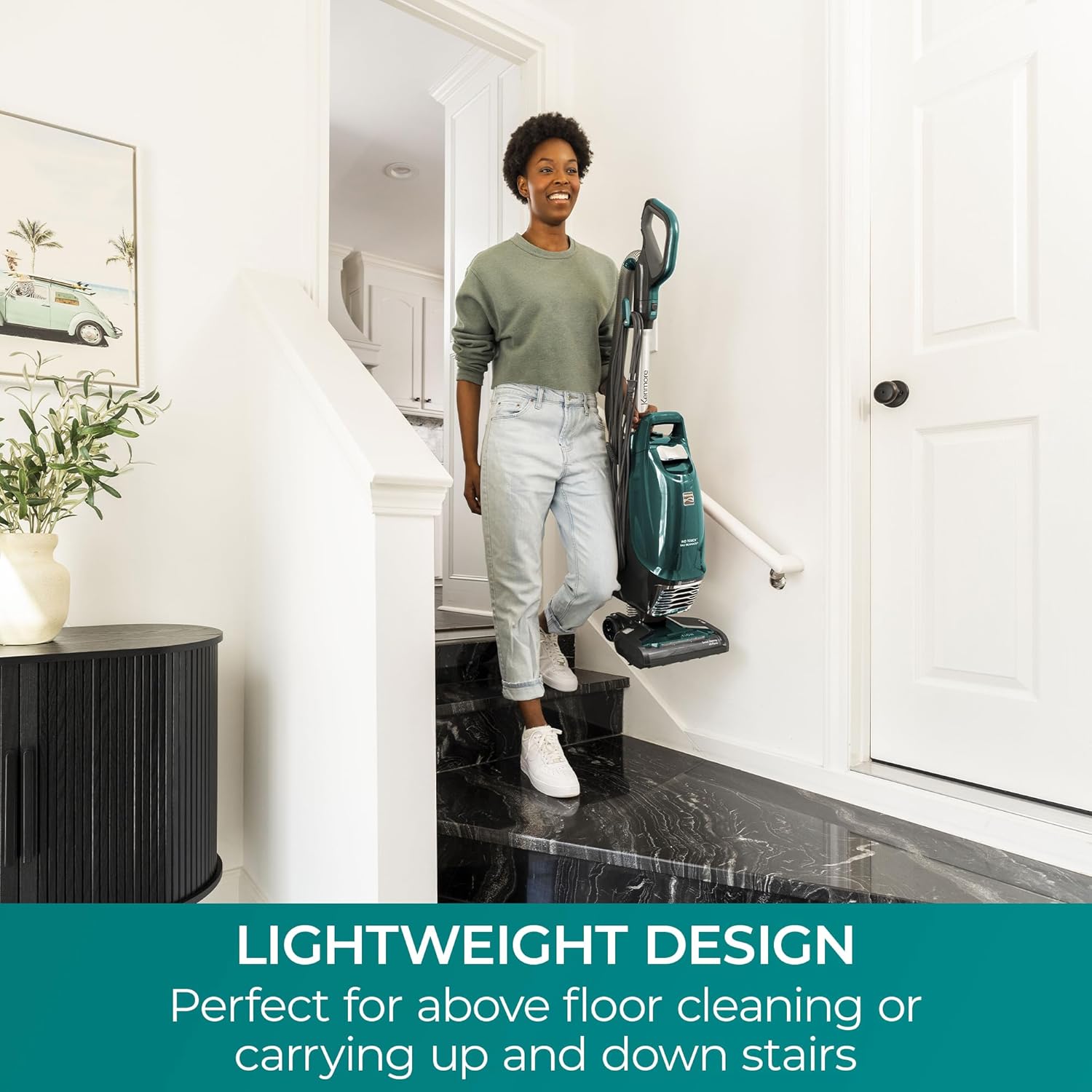 Kenmore Intuition Bagged Upright Vacuum Lift-Up Carpet Cleaner 2-Motor Power Suction with HEPA Filter, 3-in-1 Combination Tool, HandiMate for Floor, Pet Hair, 14pounds, Green