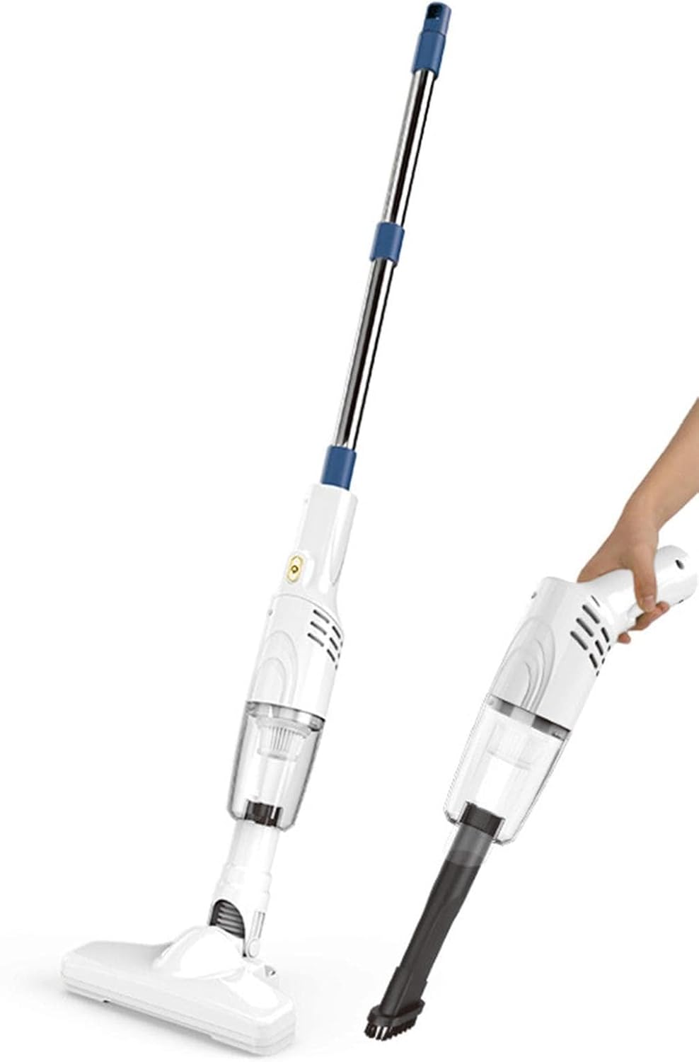 Stick Vacuum Cleaner, Cordless Stick Vacuum Cleaner, Power Suction and 30 Mins Runtime, Lightweight Handheld Vac for Pet Hair on Carpet, Hard Floor and Car Interior (White)