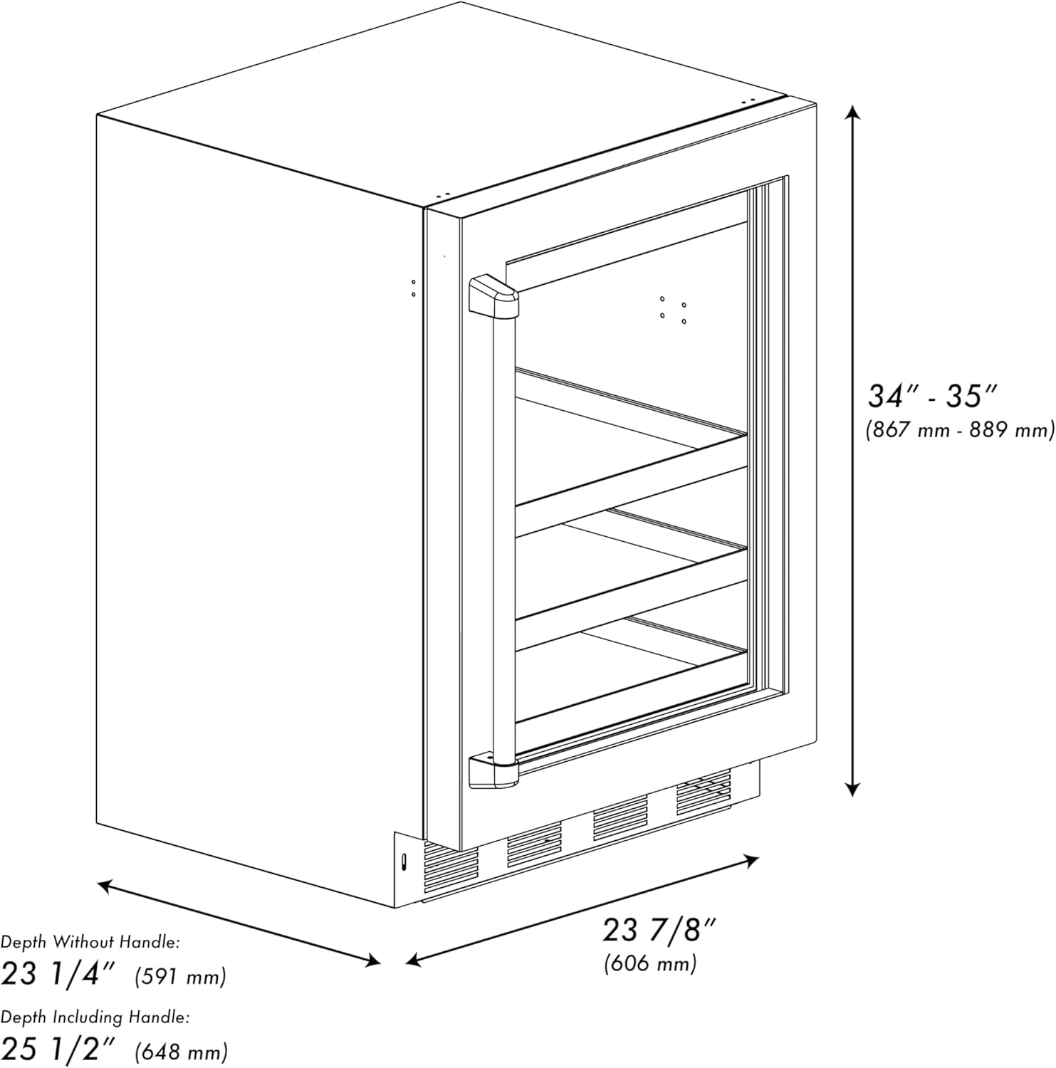 ZLINE Autograph Edition 24 in. Touchstone 151 Can Beverage Fridge With Satin Stainless Steel Glass Door And Matte Black Handle (RBSOZ-SN-24-MB)