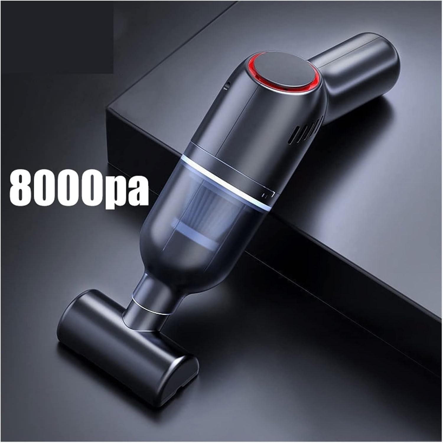 8000Pa Wireless Car Vacuum Cleaner Cordless Handheld Auto Vacuum Home & Car Dual Use Mini Vacuum Cleaner with (Color : 8KPa Black)