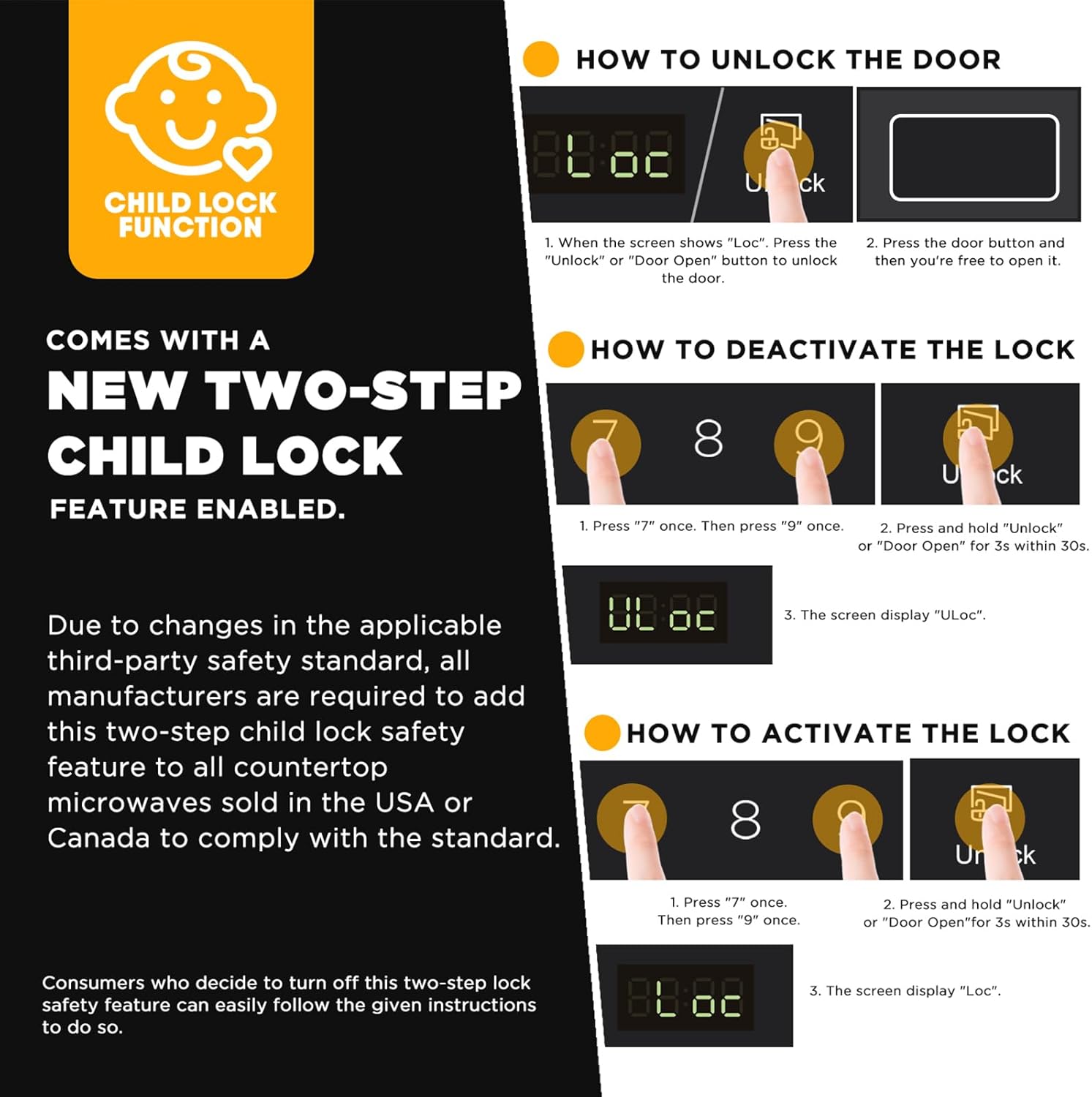 BLACK+DECKER Countertop Microwave Oven 0.9 Cu Ft, 6 Auto Menus, Child Lock, Memory Function, 10 Power Levels, Easy One-Touch Start, Digital Panel, 900W