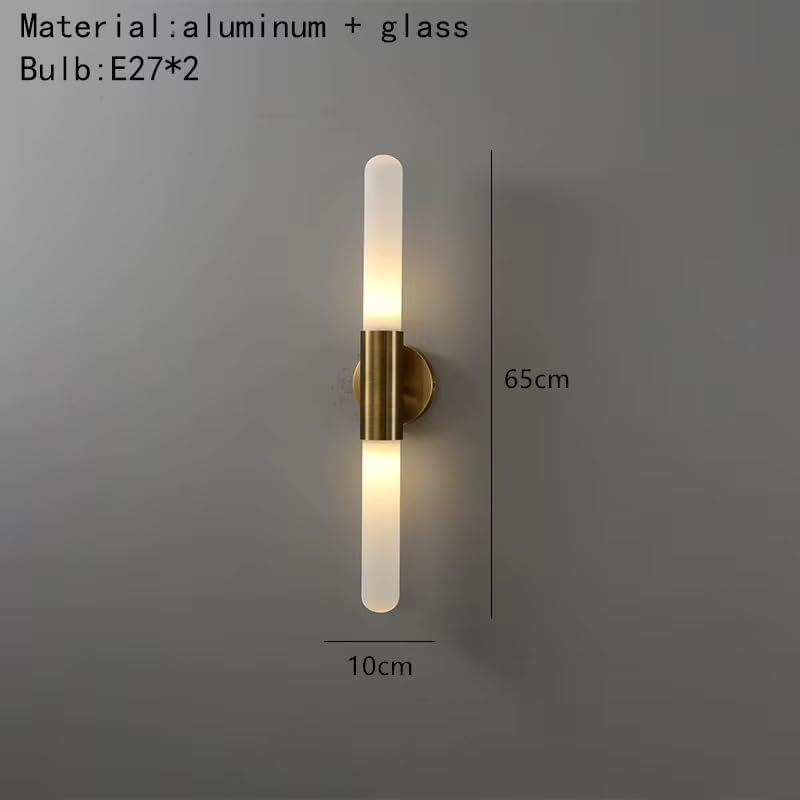 Modern Clear White Glass Wall Lamp Living Room Bedside Sconce Gold Metal Aisle Bathroom Minimalist Lighting E27,Household