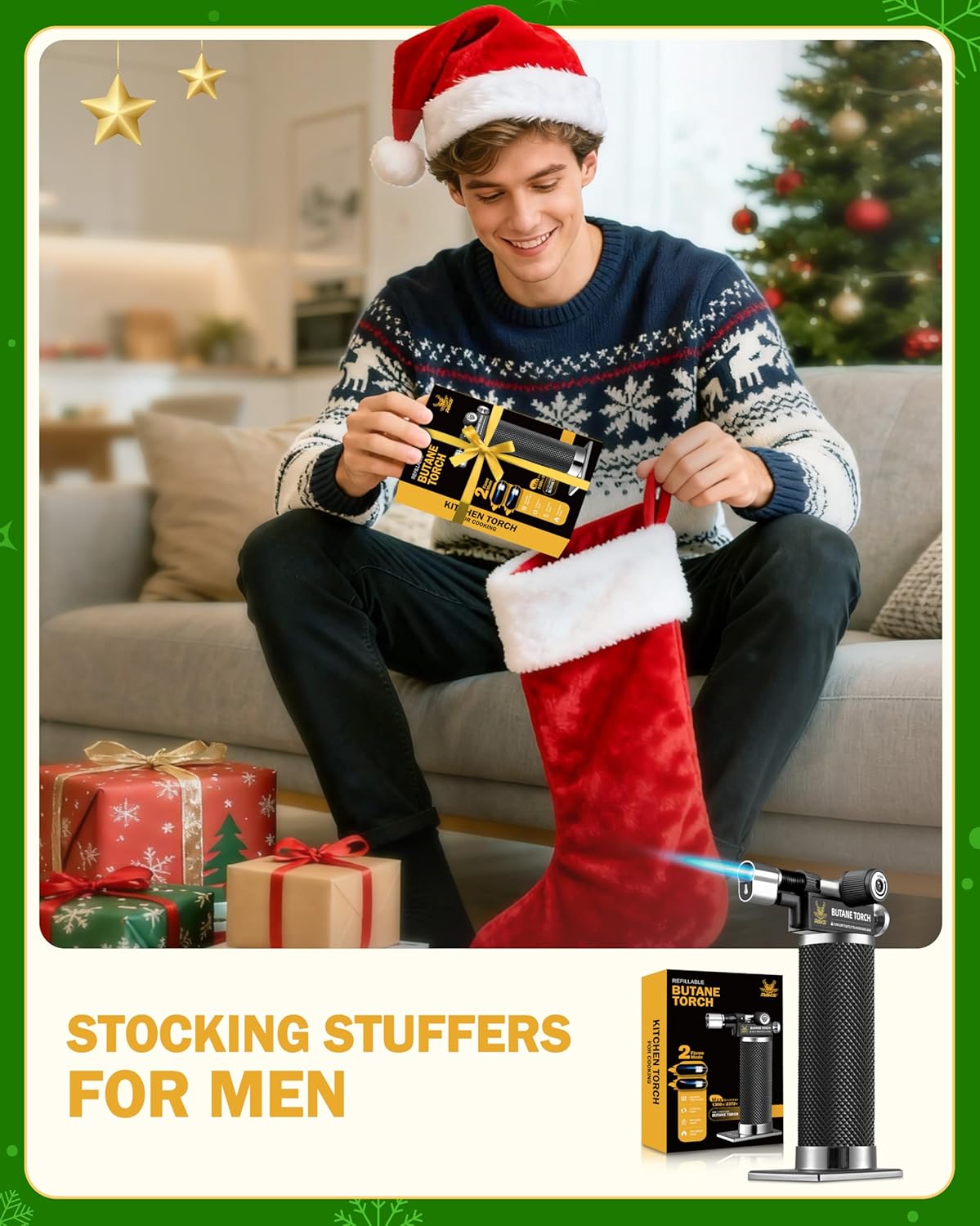 RAVS Butane Torch Lighter, DUAL Flame Mode Kitchen Torch, Refillable Cooking Torch Gun, Creme Brulee Torch Lighter, Blow Torch for Cooking, Welding, Mini Torch Soldering Torch, Butane is Not Included