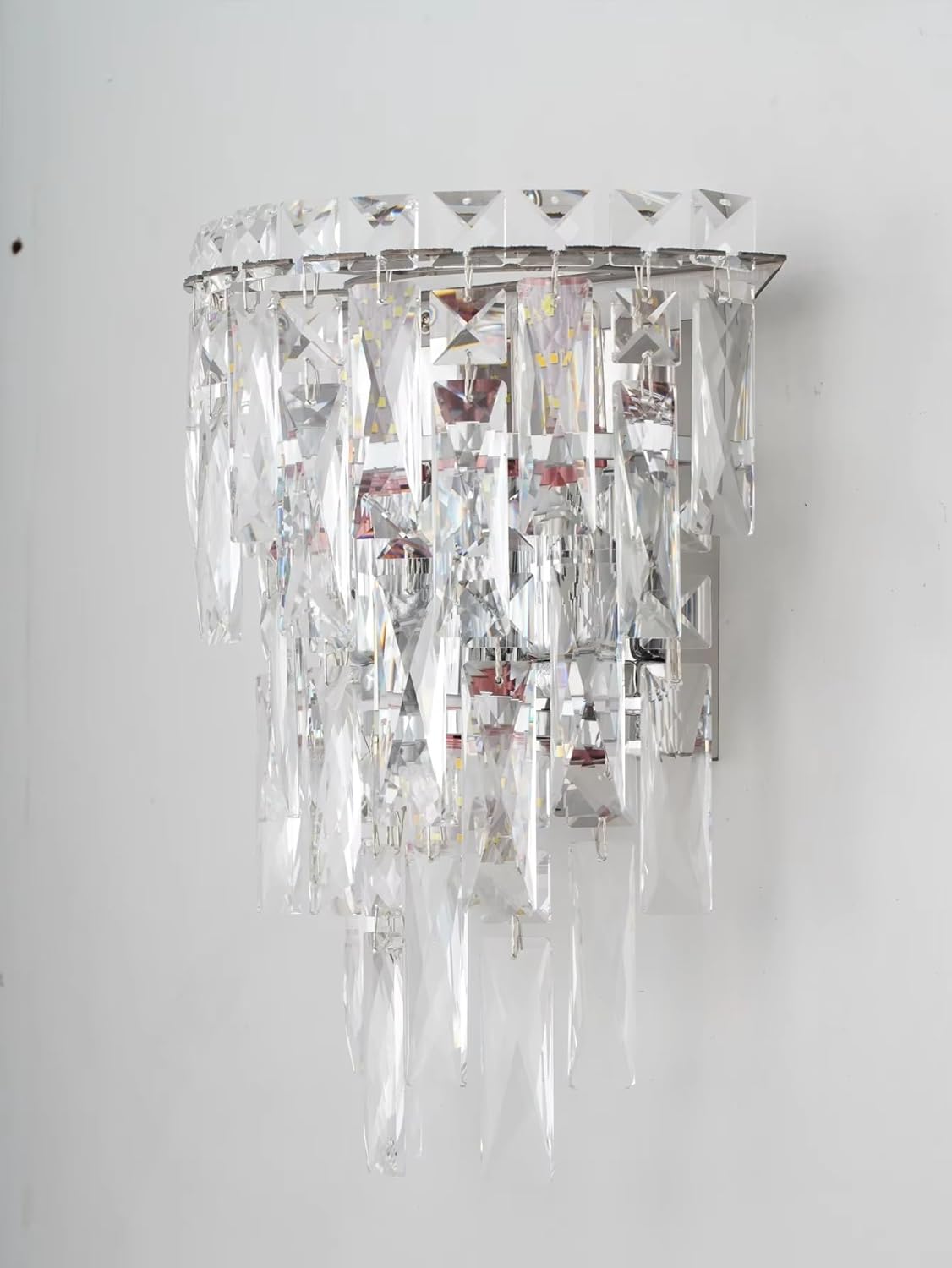 Modern Lustre Gold/Chrome LEDs Crystal Wall Lamp for Interior Living Room Background Wall Bedroom Bedside Corridor Room Decor,Household