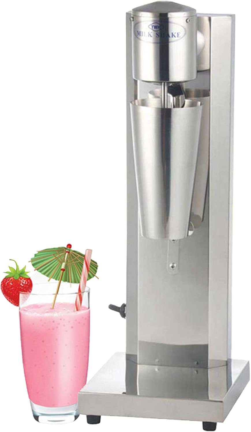 Milkshake Maker Drink Mixer Blender Machine with 800ML Cup, Electric Single-Head Milk Shake Machine Stainless Steel Smoothie Milk Ice Cream Blender 180W