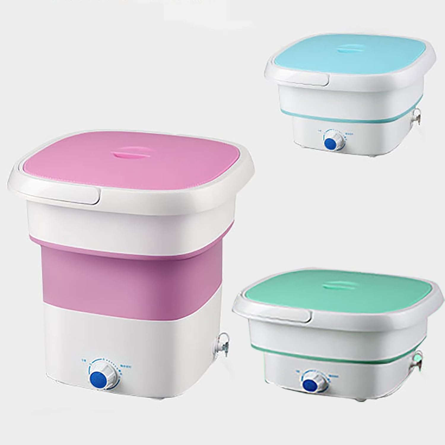 Mini Portable Washing Machine, Foldable, Bucket, Washer, Baby Washing Machine, for Apartment, Laundry, Camping Travel-Best Choice (Color : Pink)